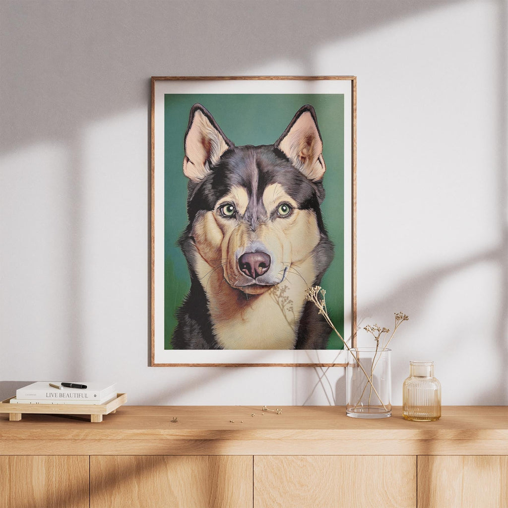 Siberian Husky Green Painted Series image 8