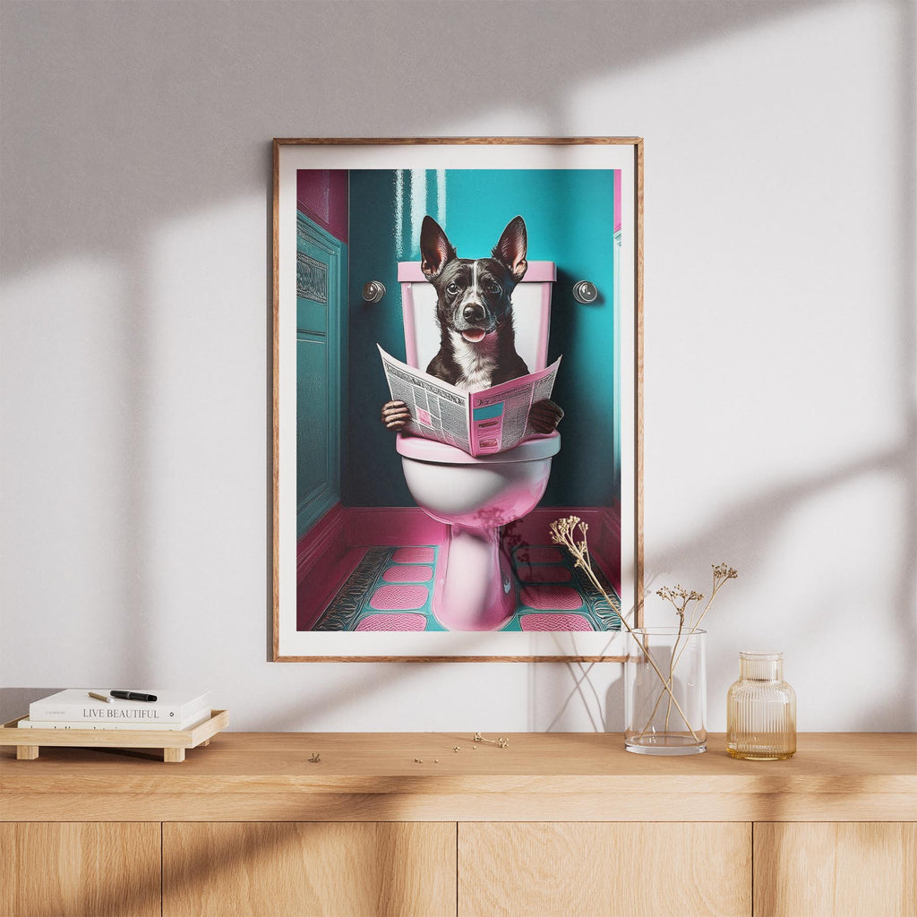 Australian Terrier Toilet Dogs PInk and Turquise image 8