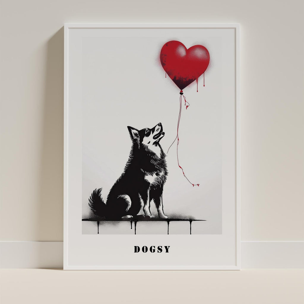 Finnish Lapphund DOGSY Series inspired by the Art of Banksy with text Dogsy image 9