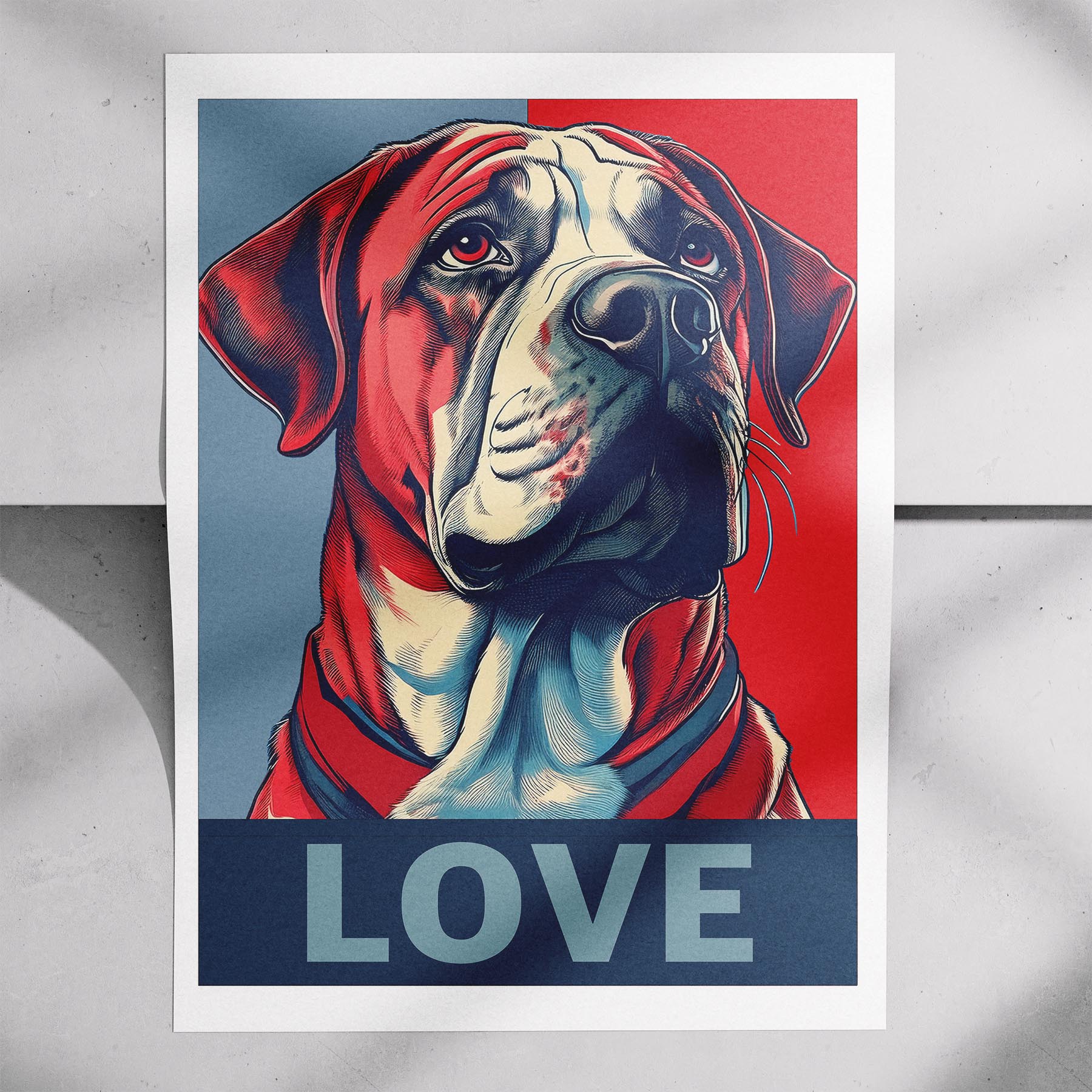 Neapolitan Mastiff LOVE Series Inspired by the Obama Poster image 7