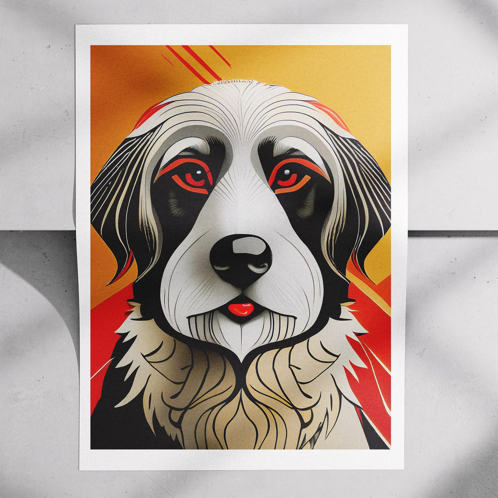 Old English Sheepdog Geometric Orange Series image 7