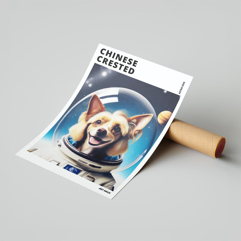 Chinese Crested Astronaut Dog Series with Text Astro Dog image 6