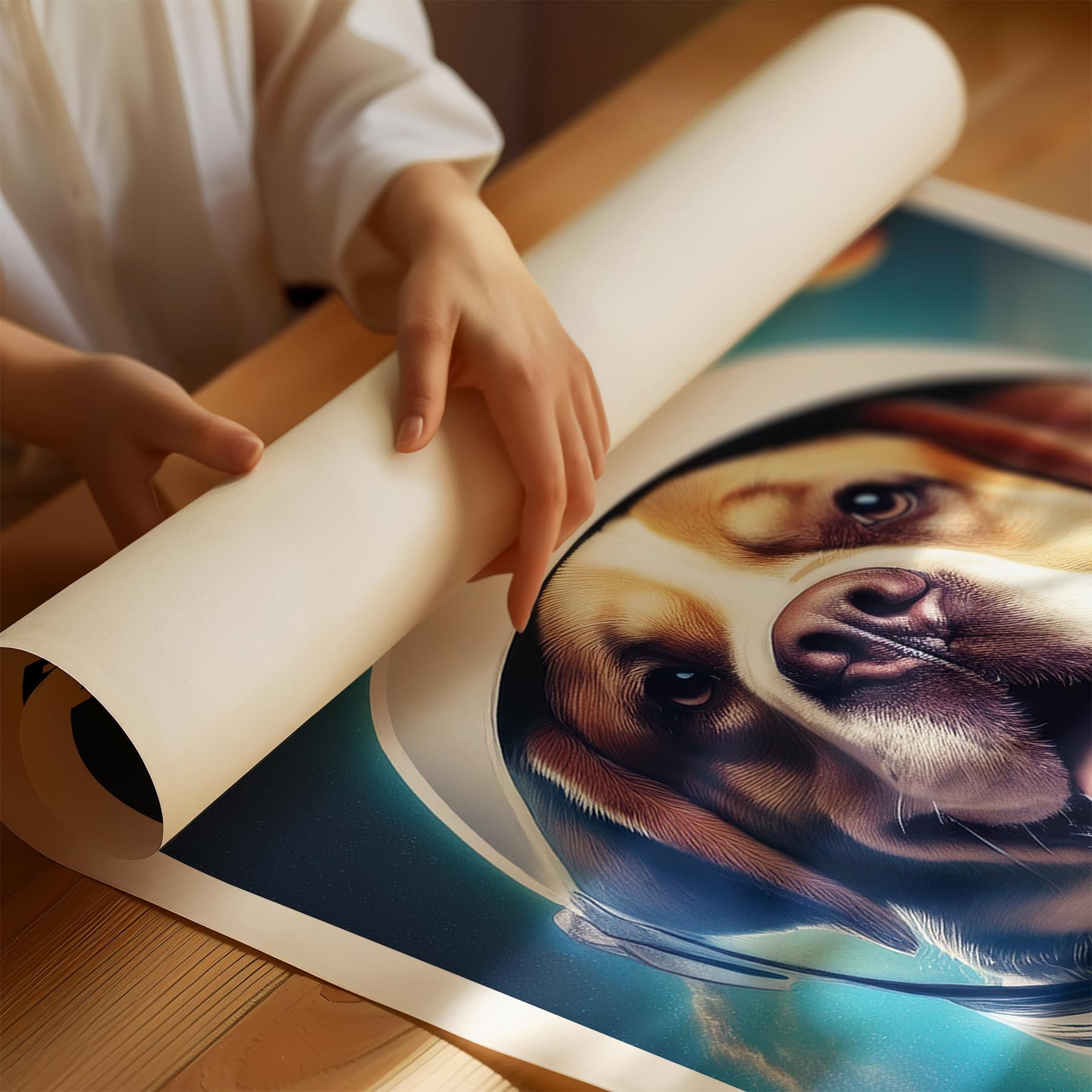 Saint Bernard Astronaut Dog Series with Text Astro Dog image 1