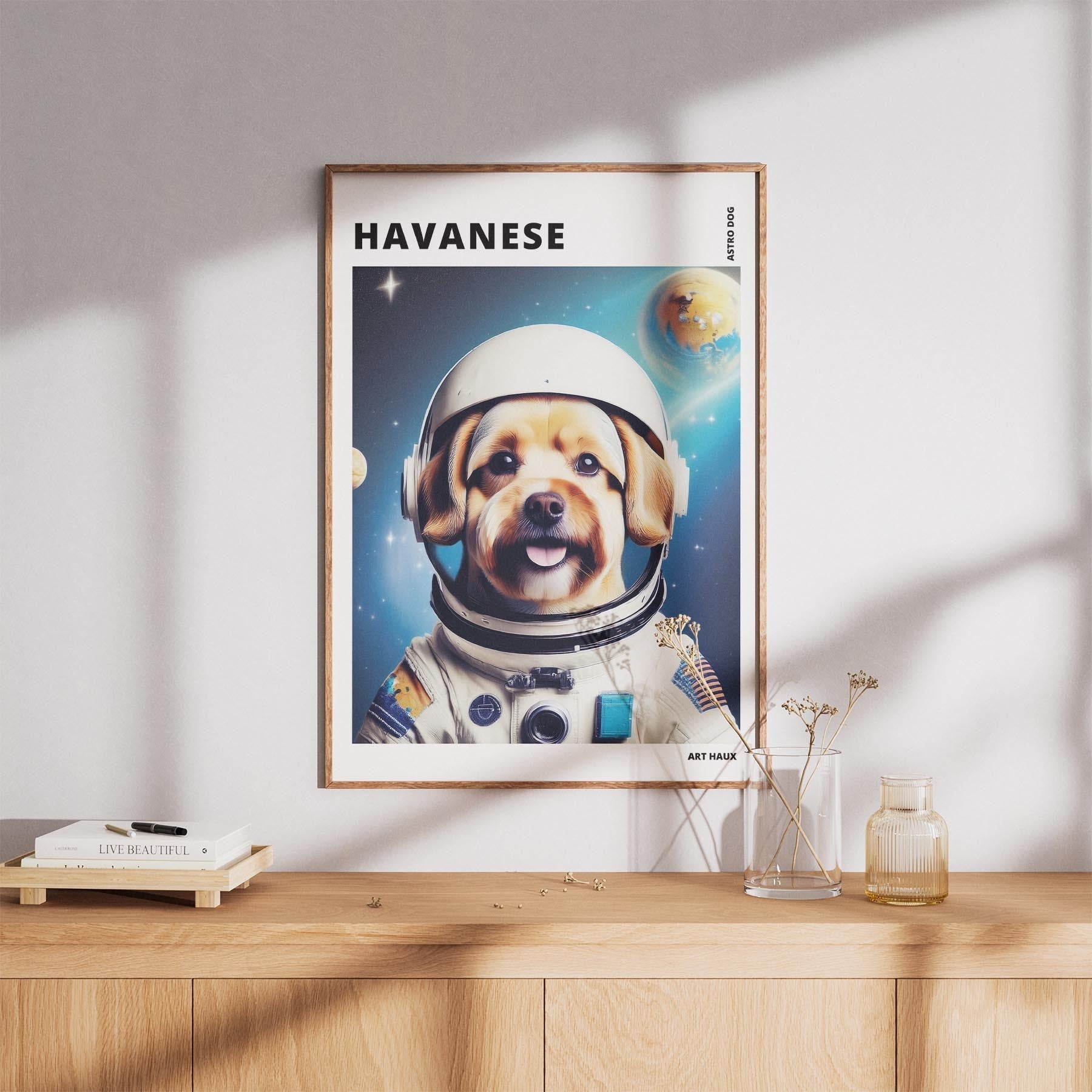 Havanese Astronaut Dog Series with Text Astro Dog image 8