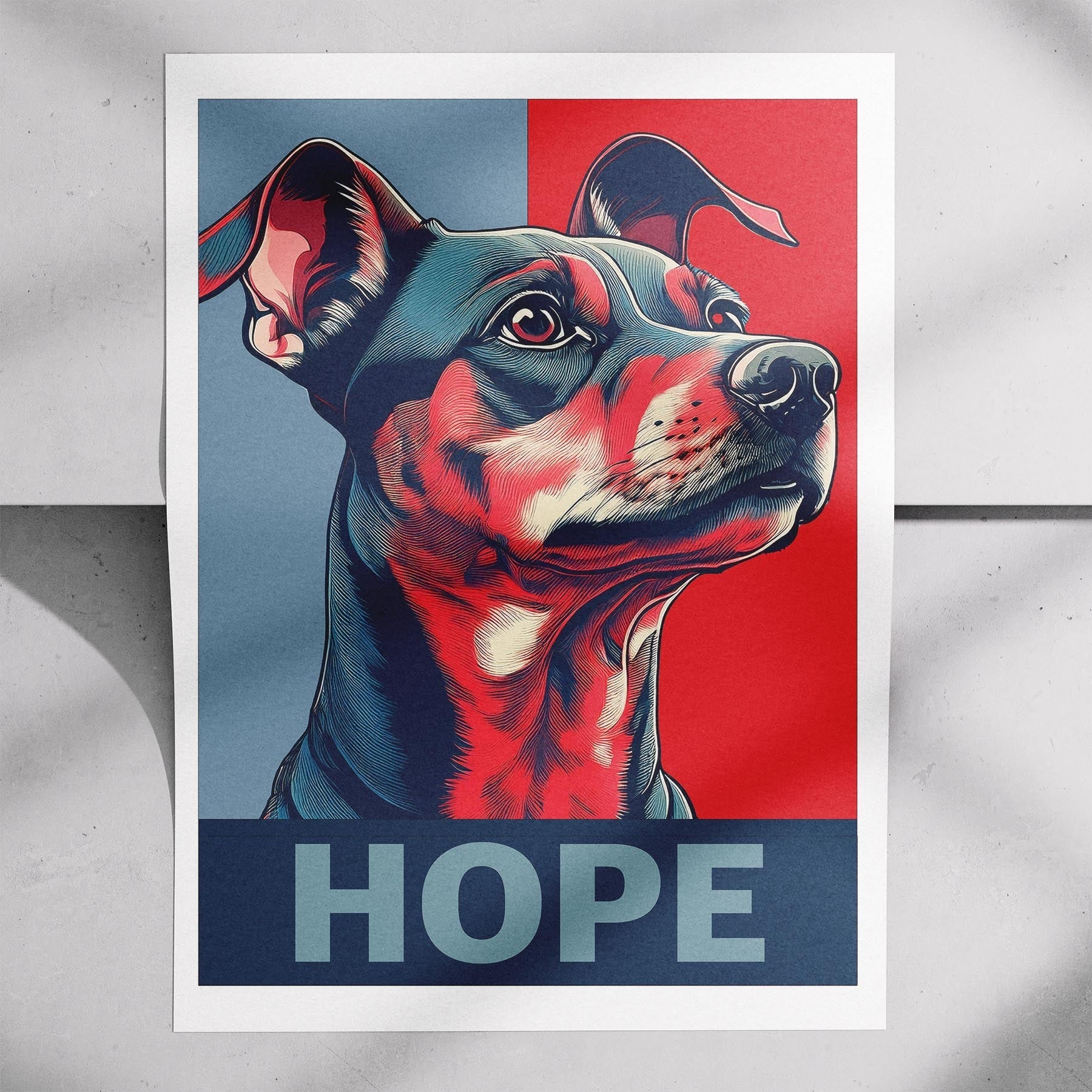Miniature Pinscher HOPE Series Inspired by the Obama Poster image 7