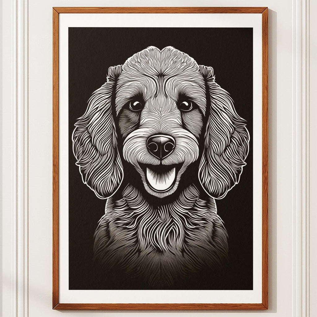 Poodle Line Dog Series in Black and White image 10