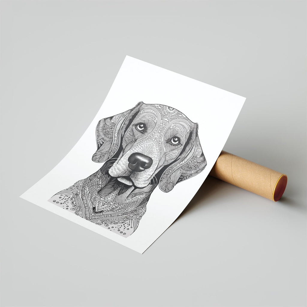 Gordon Setter Mandala Black and White Dog Series image 6