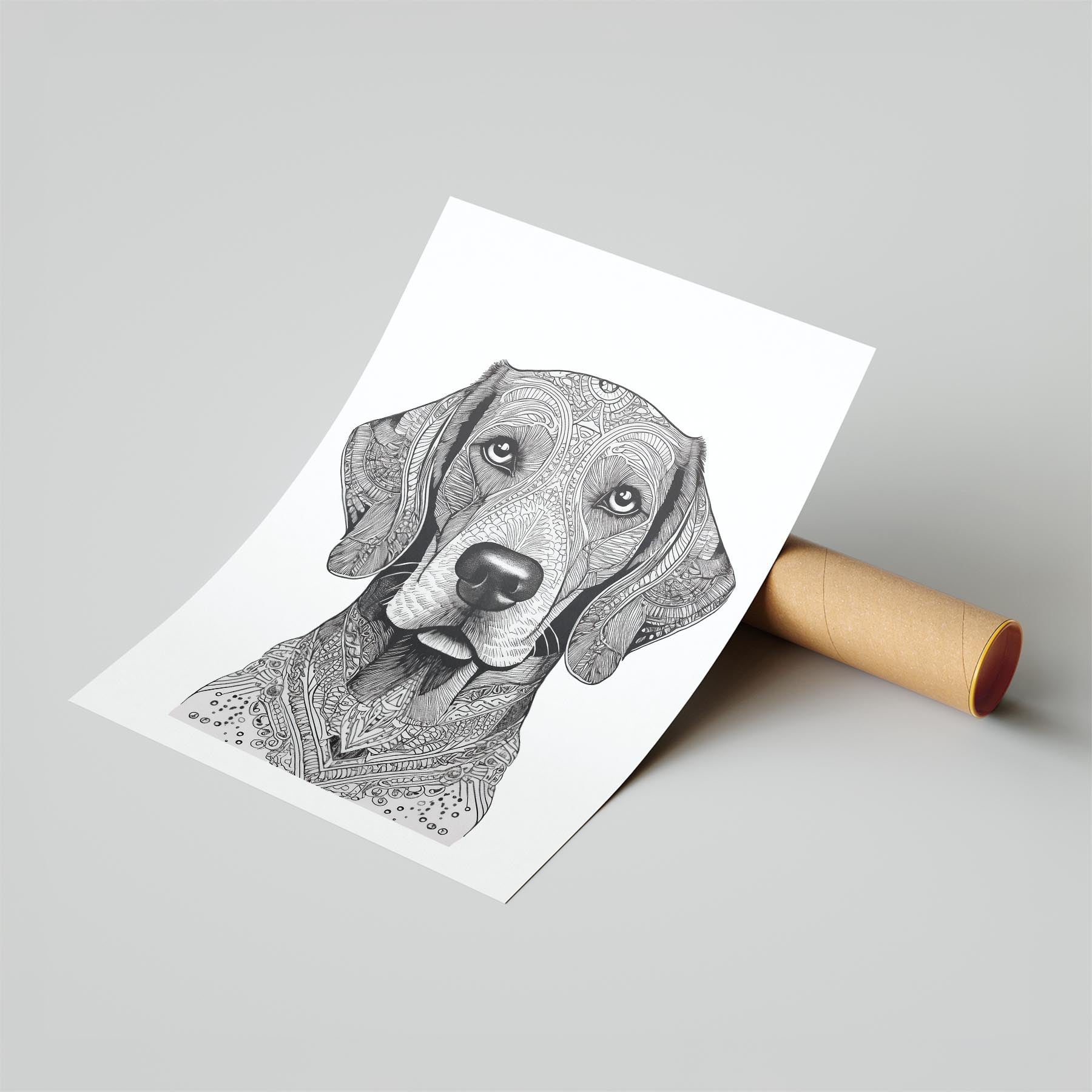Gordon Setter Mandala Black and White Dog Series image 6