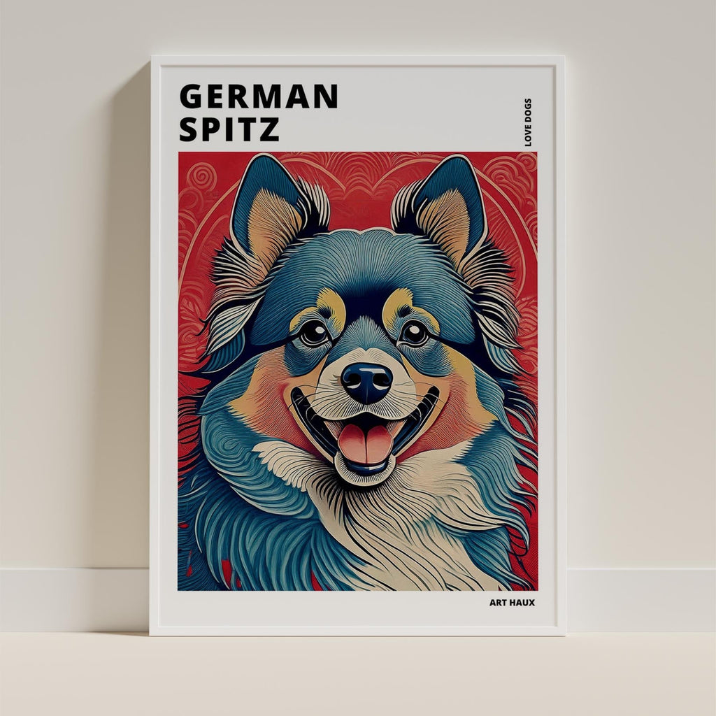 German Spitz Hokusai Japanese Inspired Dog Series with Text image 8