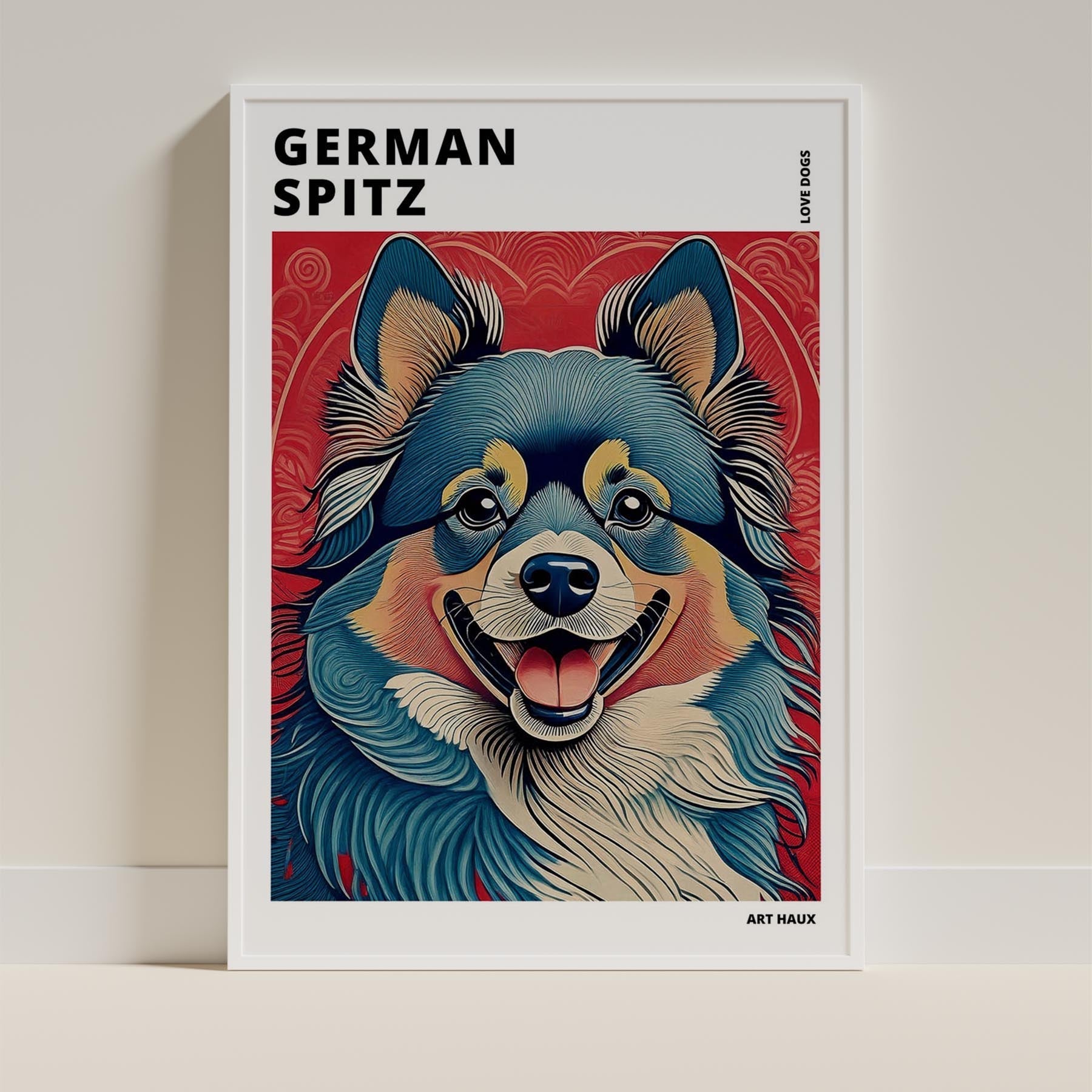 German Spitz Hokusai Japanese Inspired Dog Series with Text image 8