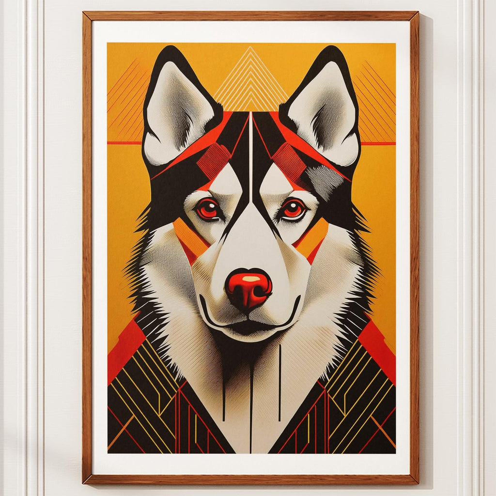 Siberian Husky Geometric Orange Series image 10
