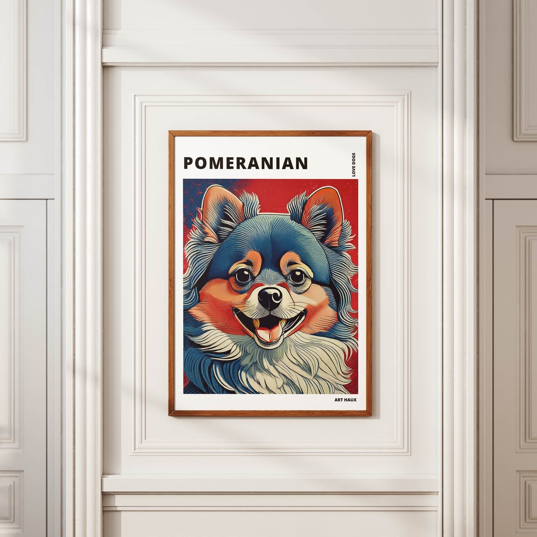 Pomeranian Hokusai Japanese Inspired Dog Series with Text image 3