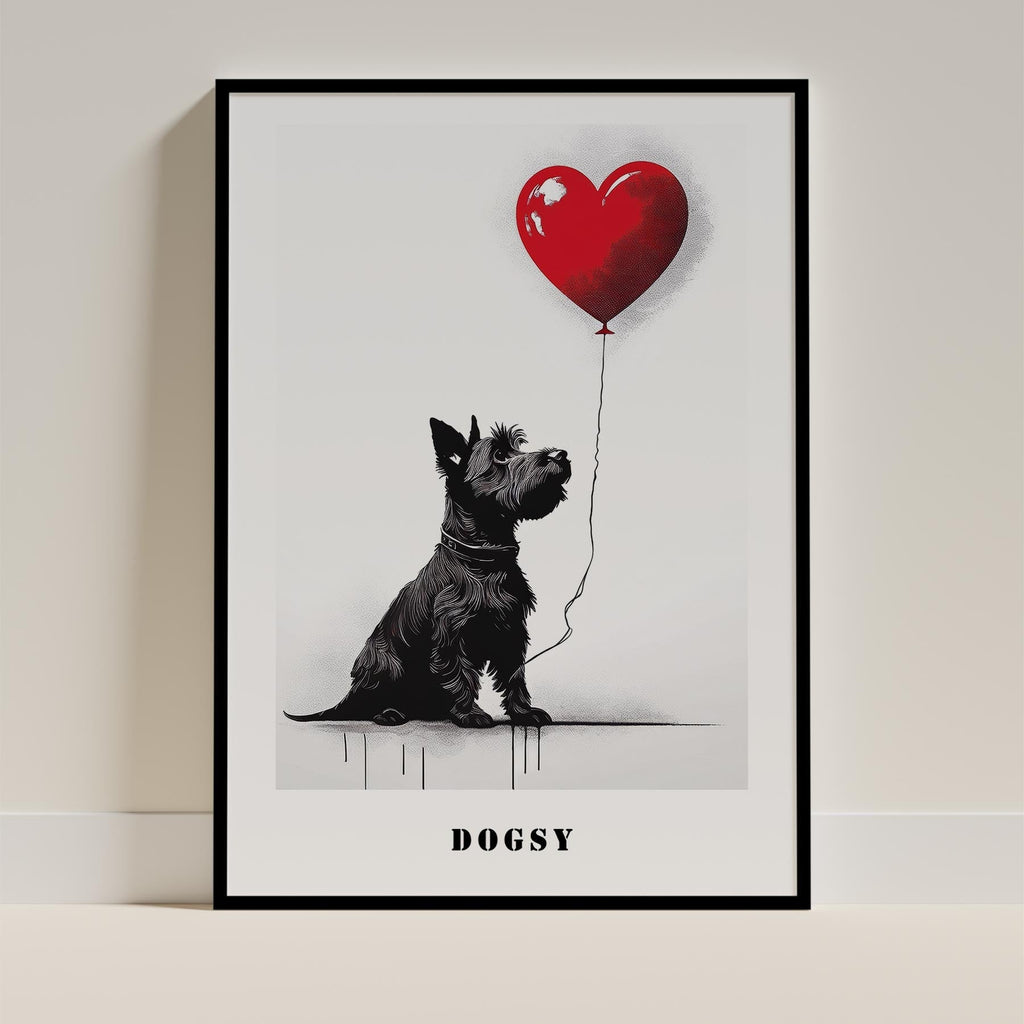 Scottish Terrier DOGSY Series inspired by the Art of Banksy with text Dogsy image 0