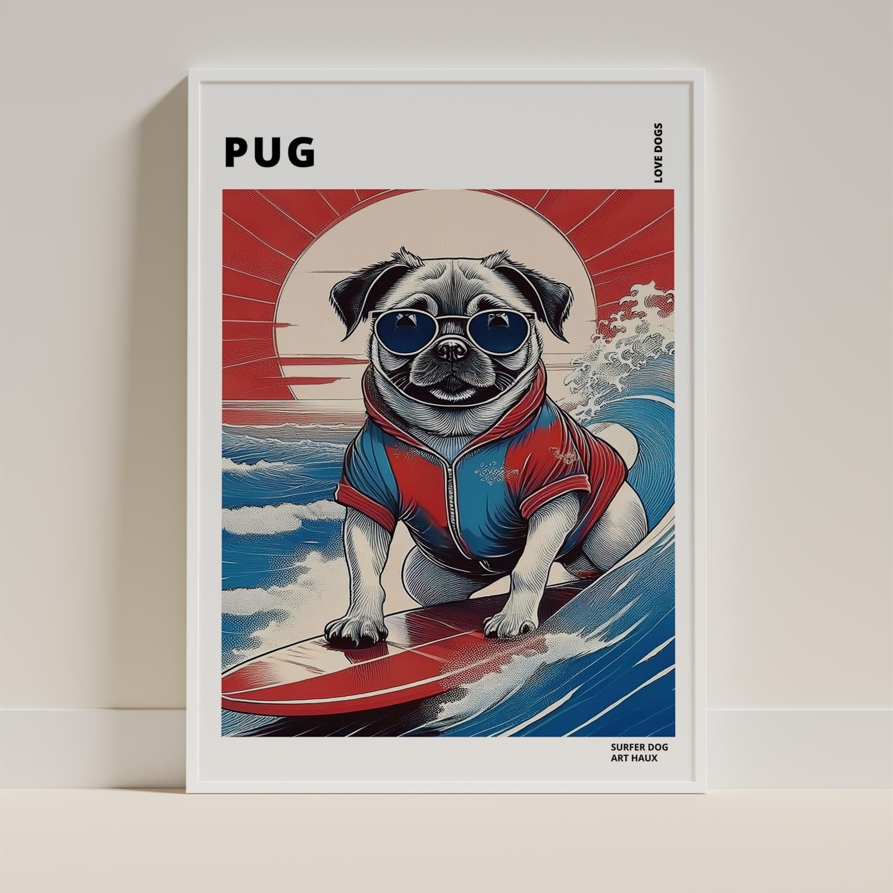 Pug Hokosai Surfer Dogs 2 image 9