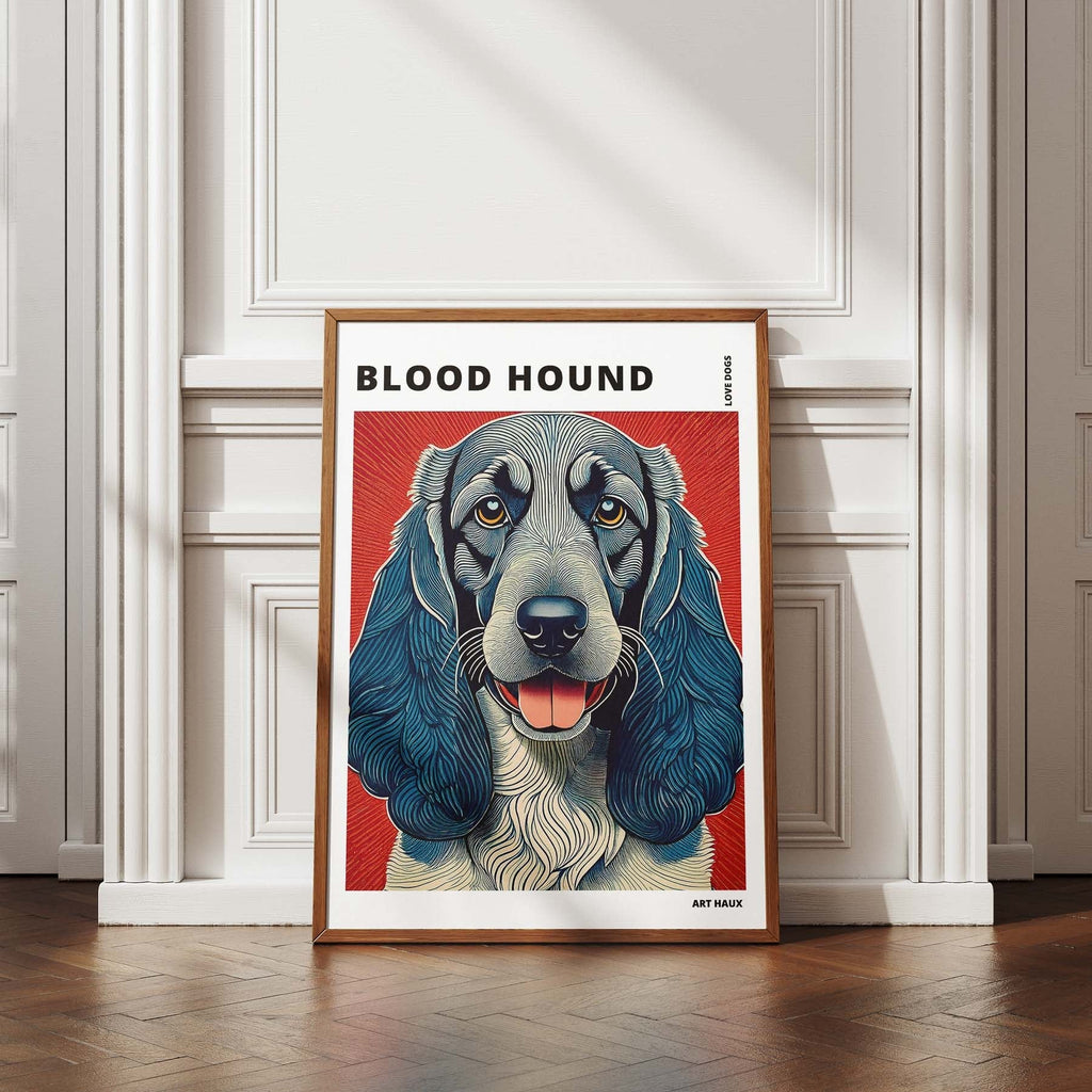 Bloodhound Hokusai Japanese Inspired Dog Series with Text image 4