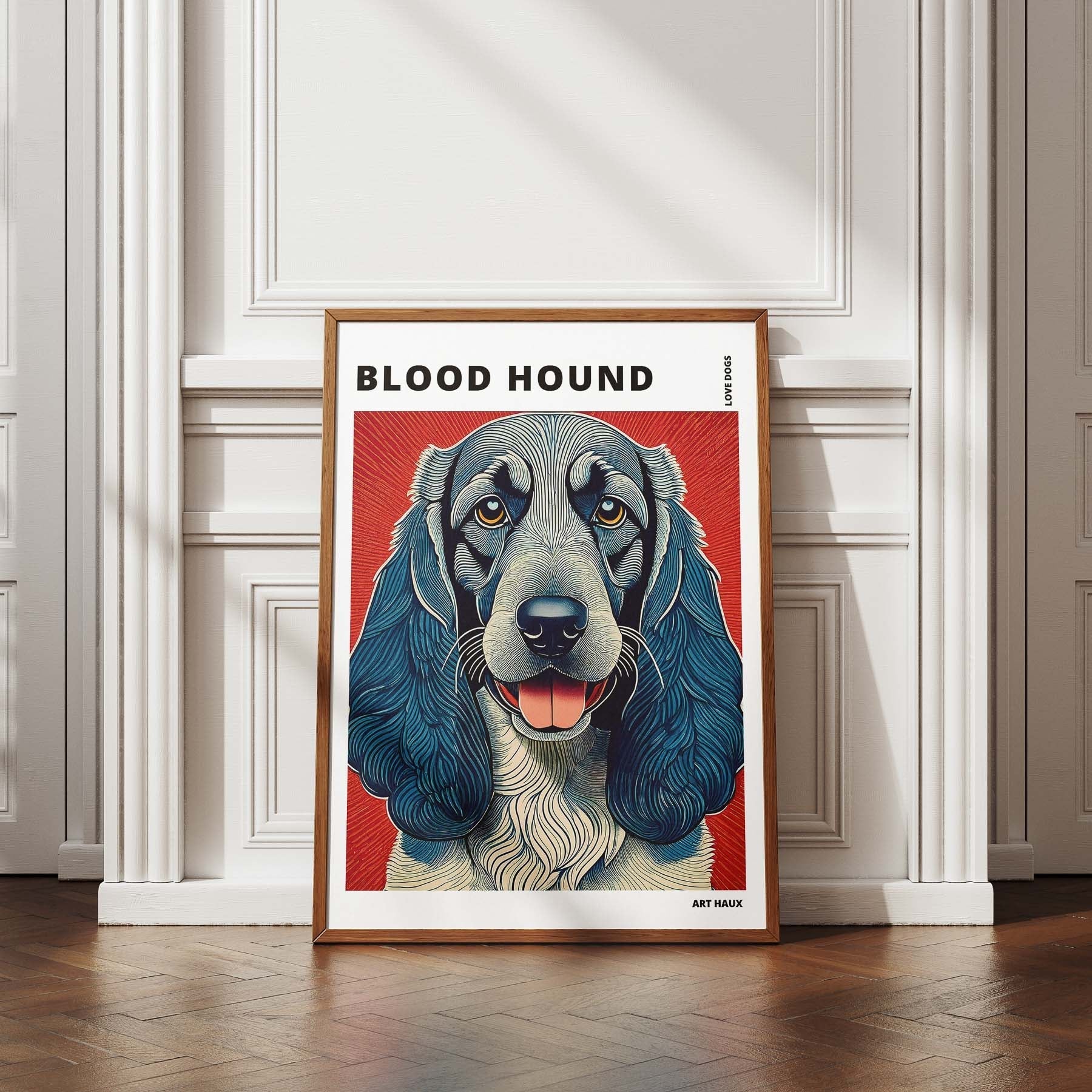 Bloodhound Hokusai Japanese Inspired Dog Series with Text image 4