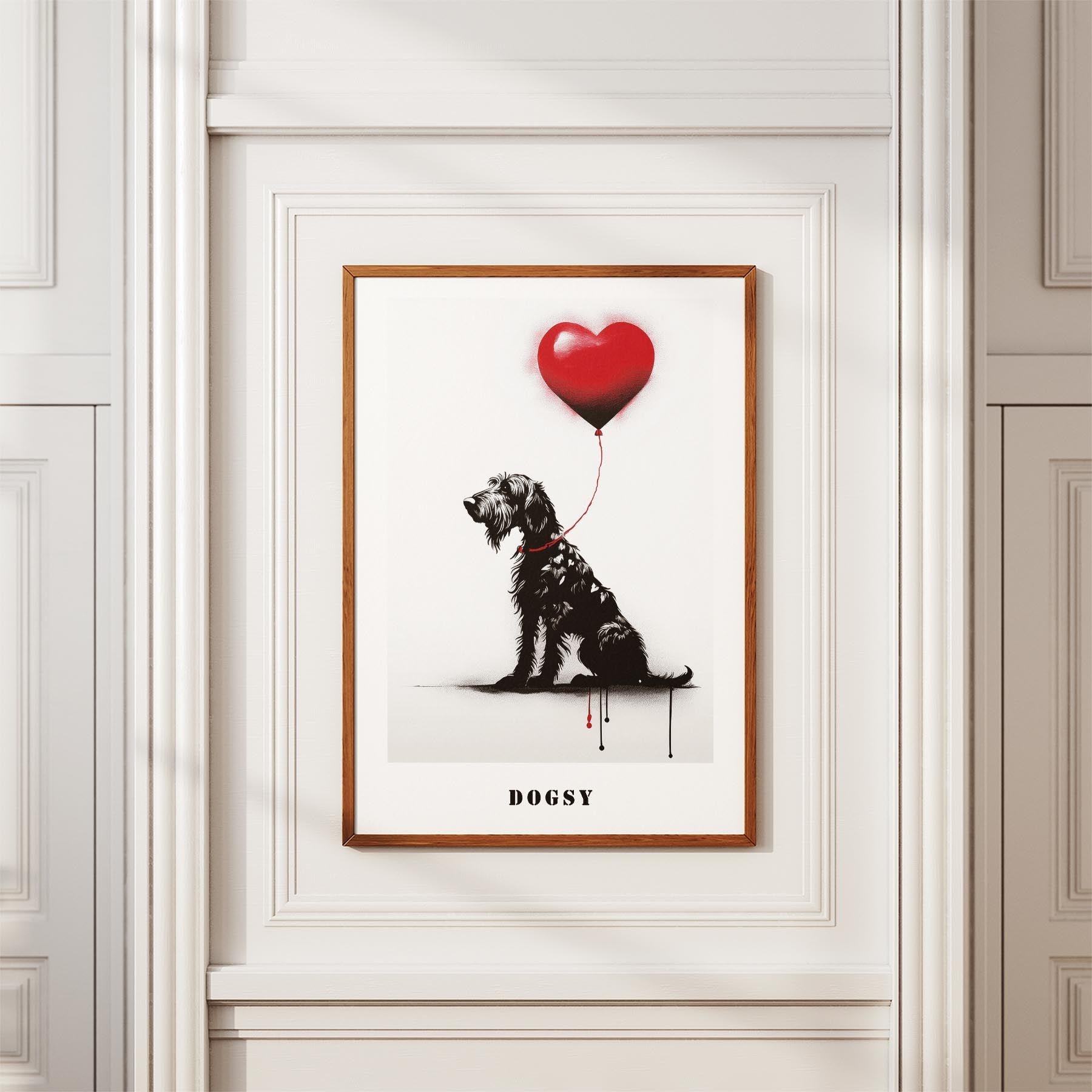 Irish Wolfhound DOGSY Series inspired by the Art of Banksy with text Dogsy image 3