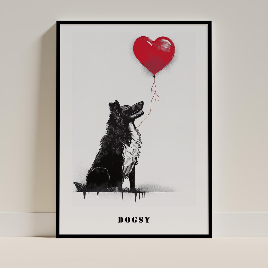 Rough Smooth Collie DOGSY Series inspired by the Art of Banksy with text Dogsy image 0