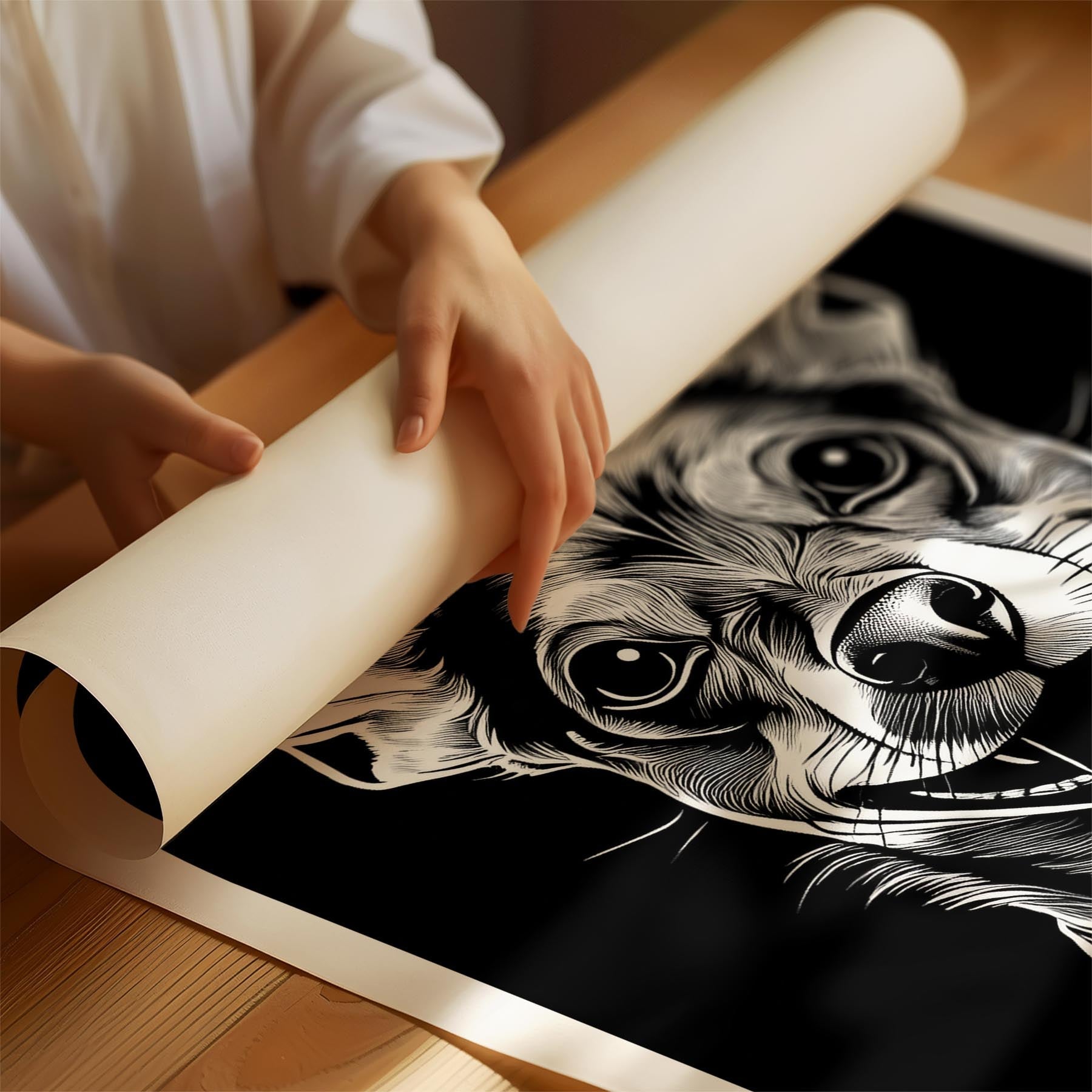 Miniature Pinscher Line Dog Series in Black and White image 1