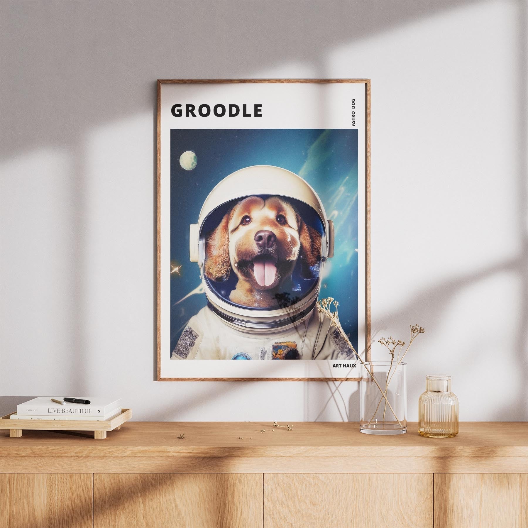 Groodle Astronaut Dog Series with Text Astro Dog image 8