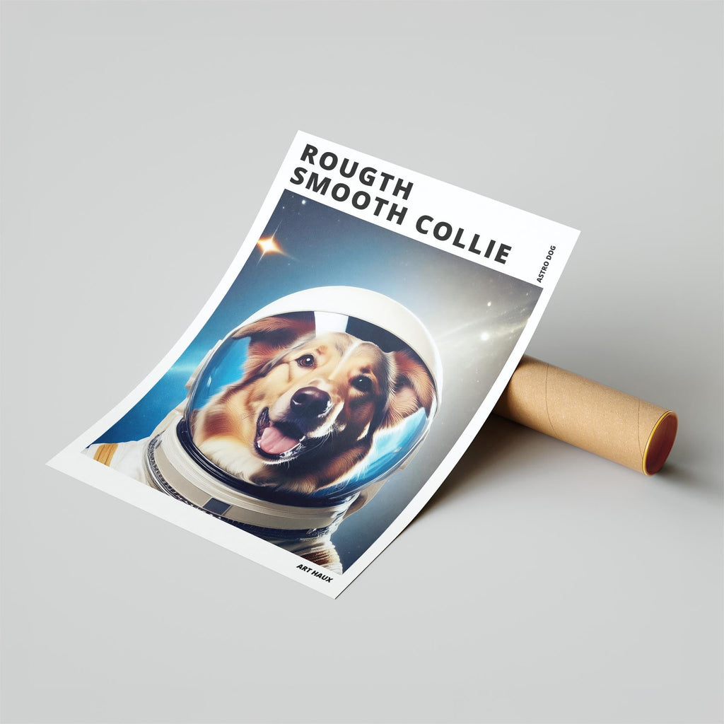 Rough Smooth Collie Astronaut Dog Series with Text Astro Dog image 6