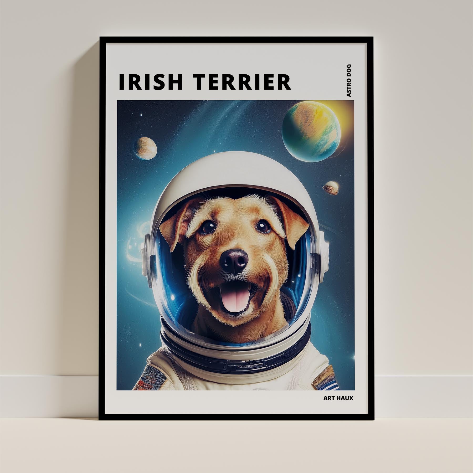Irish Terrier Astronaut Dog Series with Text Astro Dog image 0