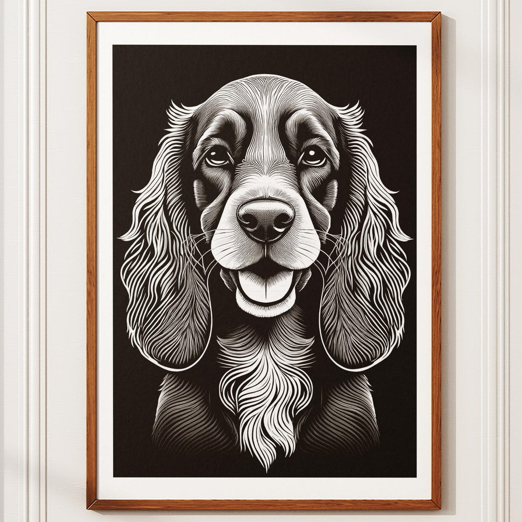 Cocker Spaniel Line Dog Series in Black and White image 10