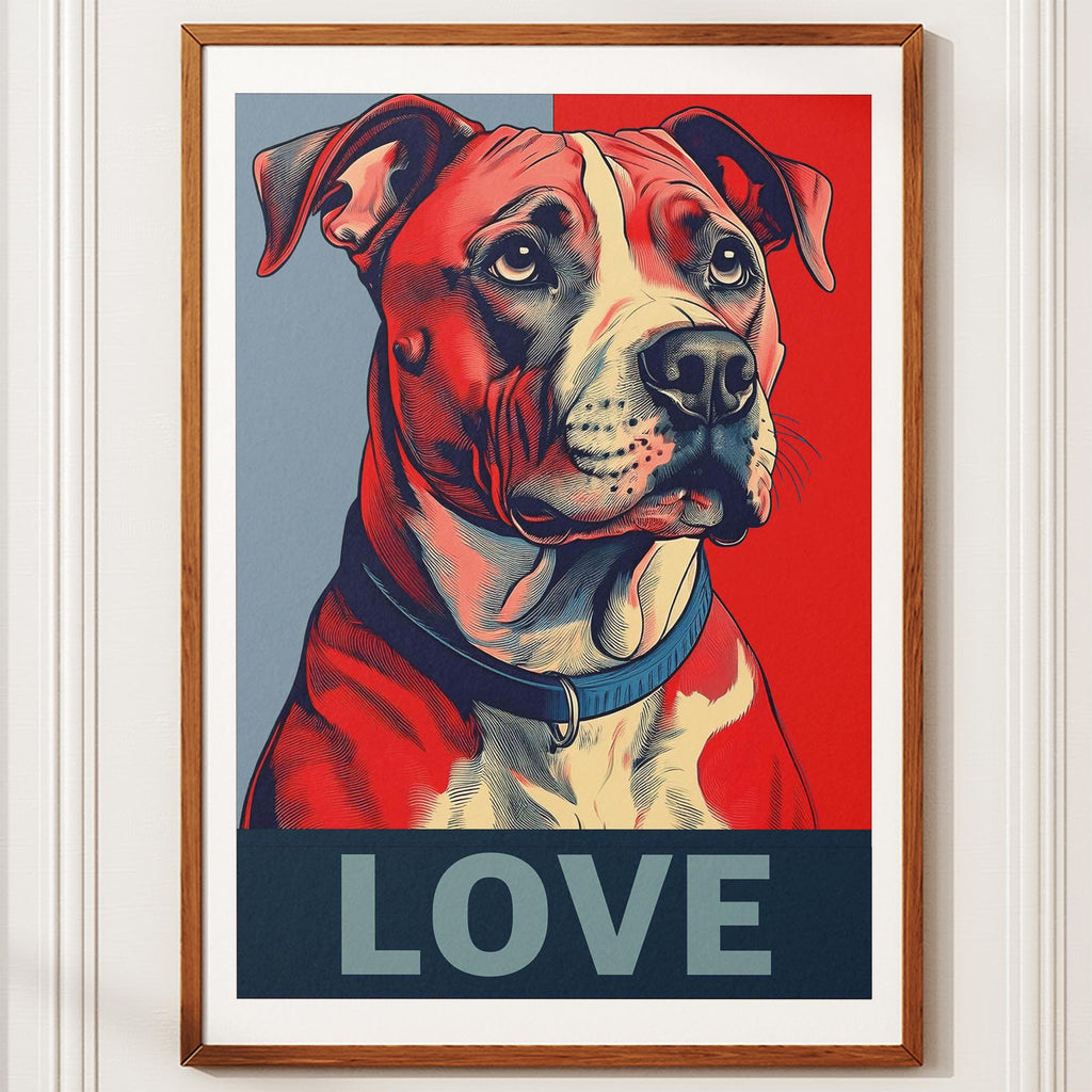 American Staffordshire Terrier LOVE Series Inspired by the Obama Poster image 10