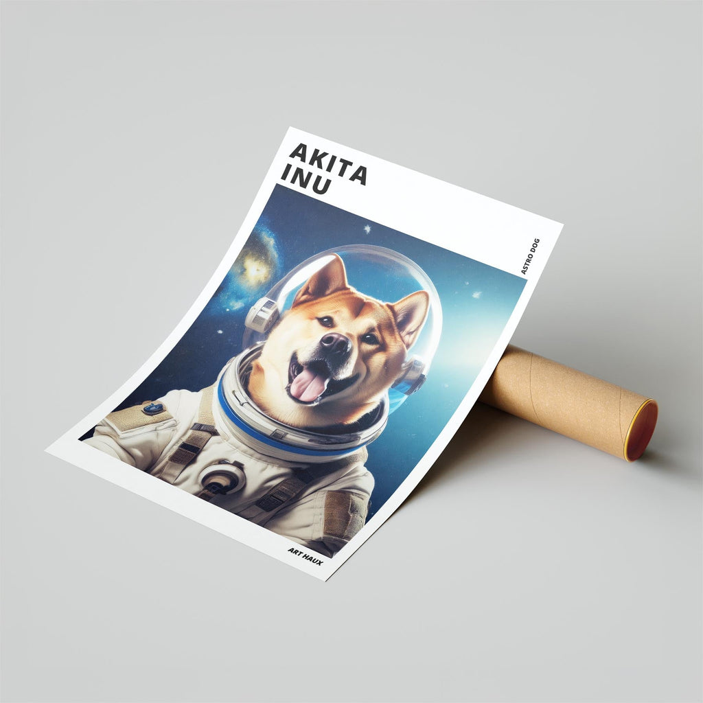Akita Inu Astronaut Dog Series with Text Astro Dog image 6