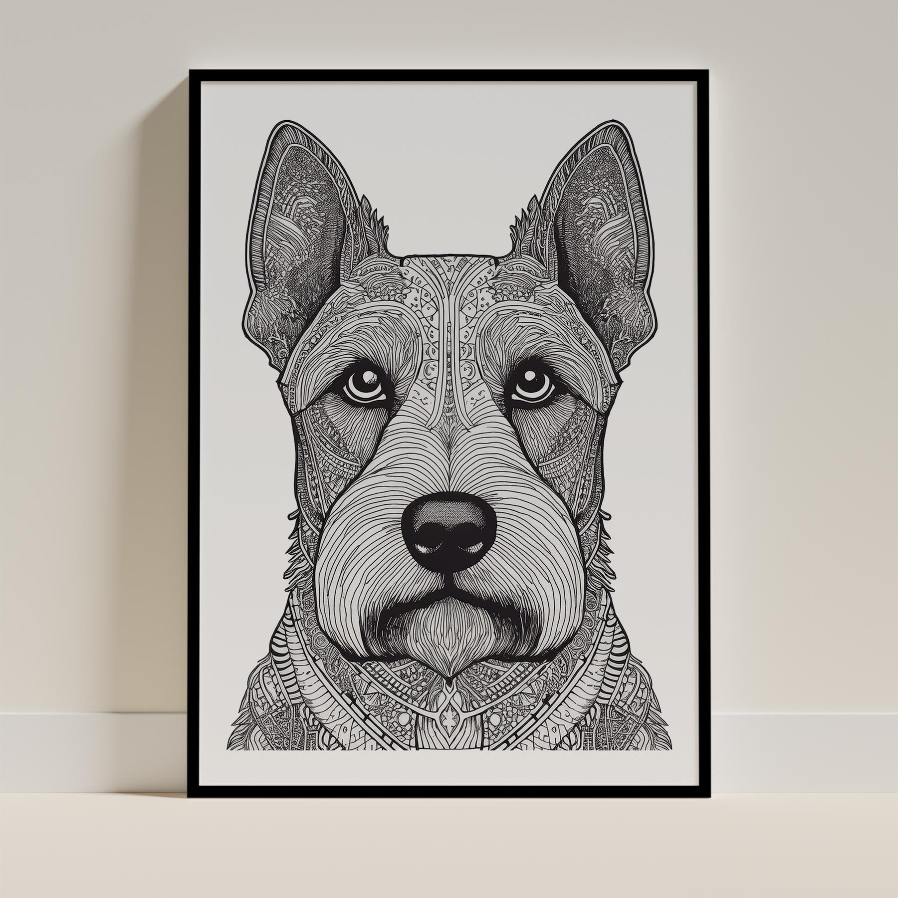 Scottish Terrier Mandala Black and White Dog Series image 0