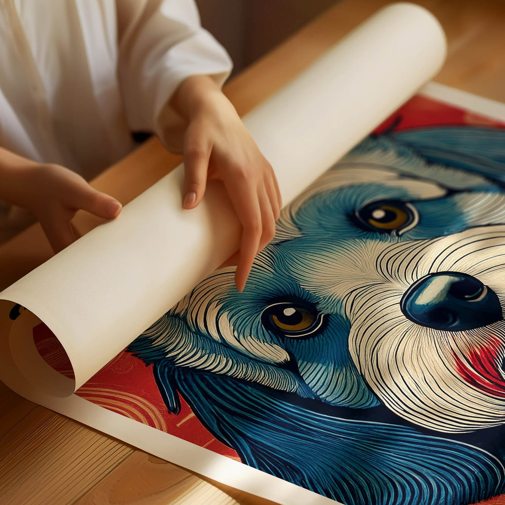 Groodle Hokusai Japanese Inspired Dog Series with Text image 1