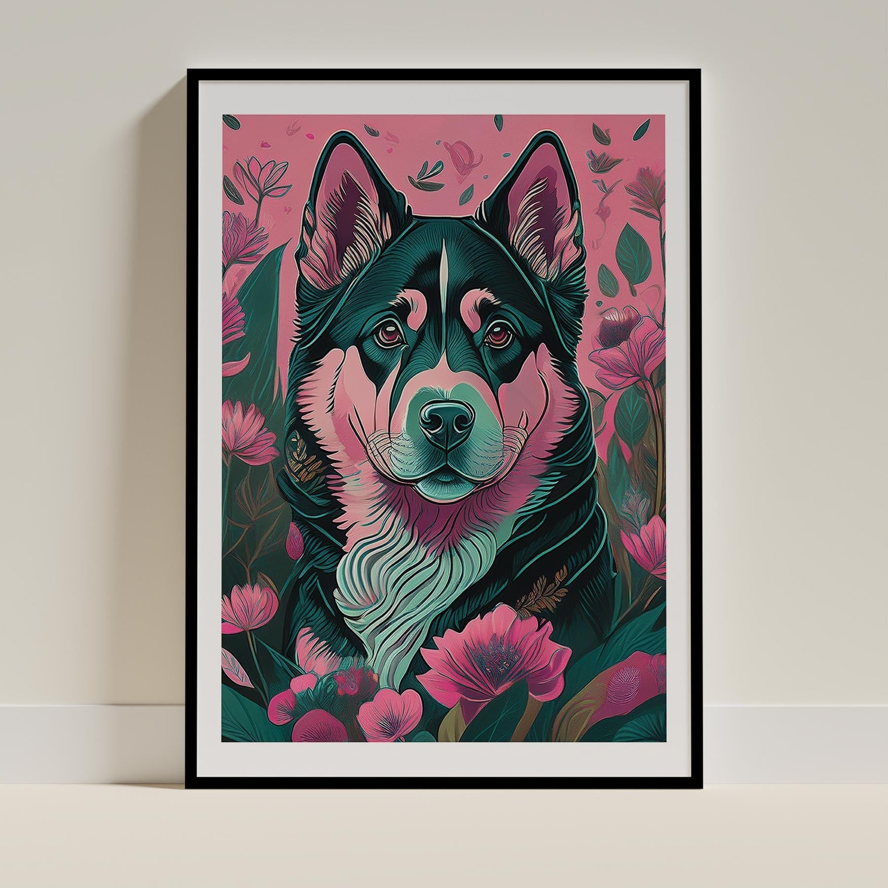 Alaskan Malamute Flowery Dog image 0