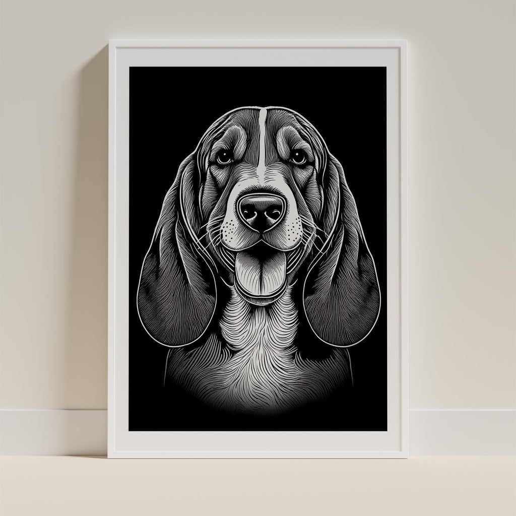 Basset Hound Line Dog Series in Black and White image 9