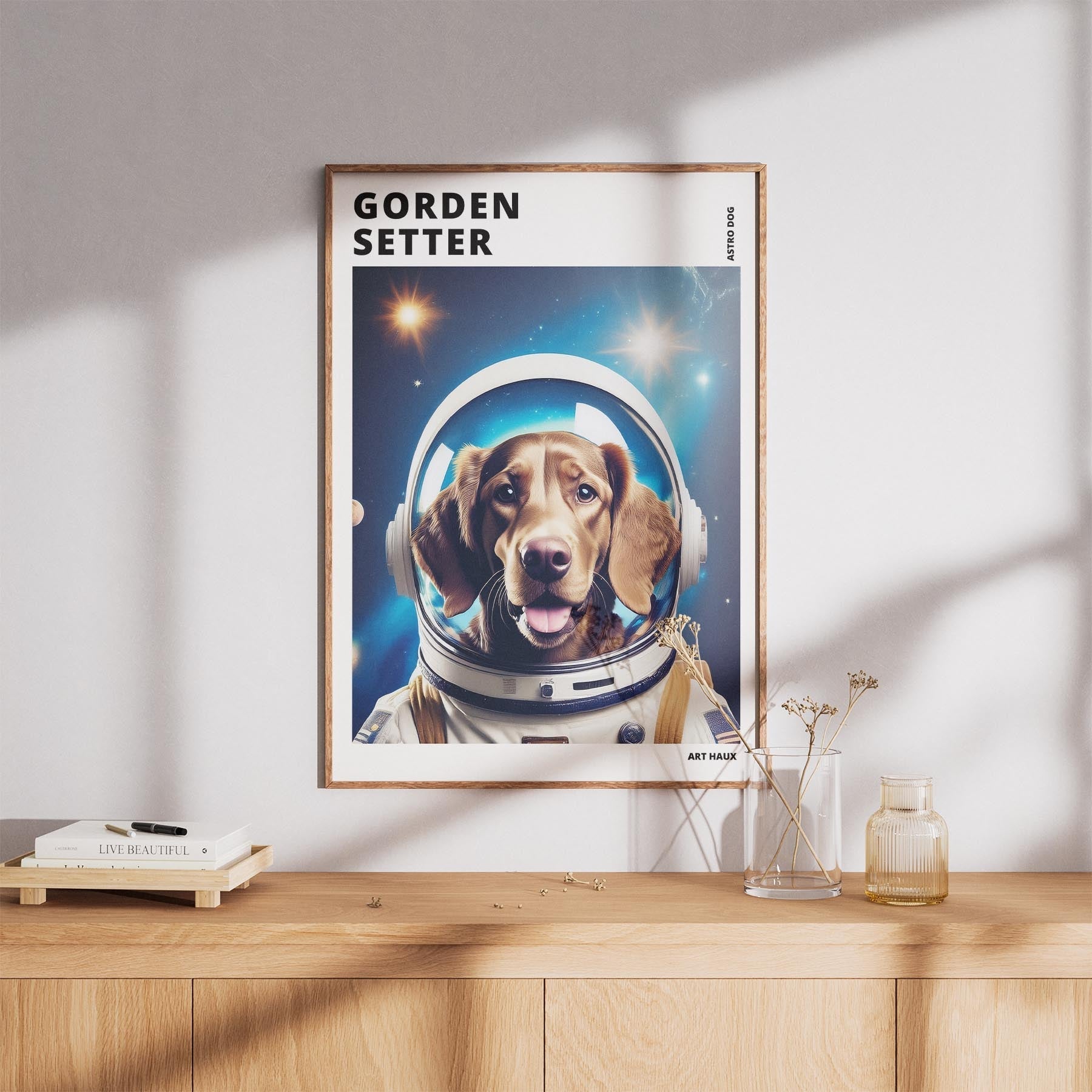 Gordon Setter Astronaut Dog Series with Text Astro Dog image 8