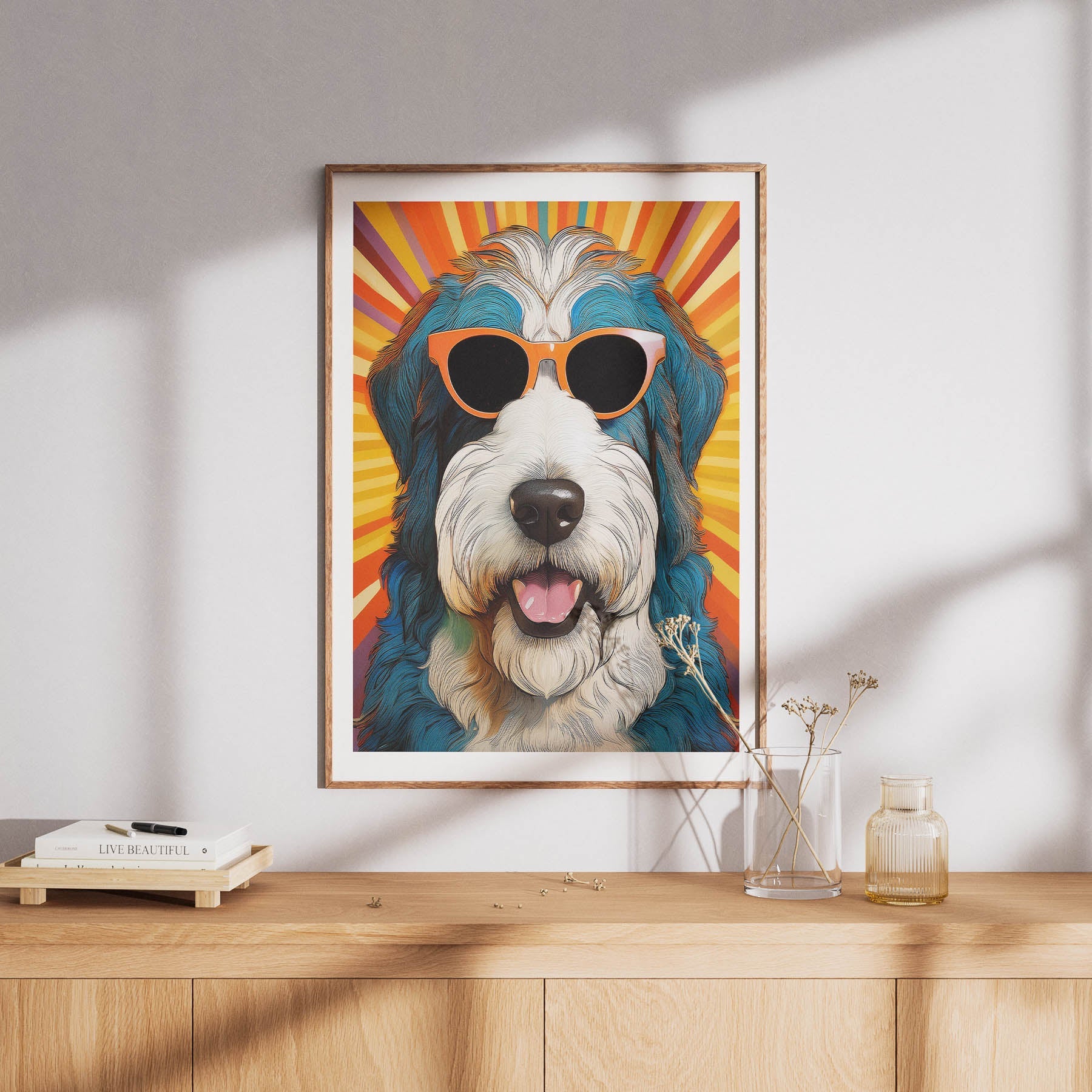 Old English Sheep Dog In Colourful Sunnies 13 image 8