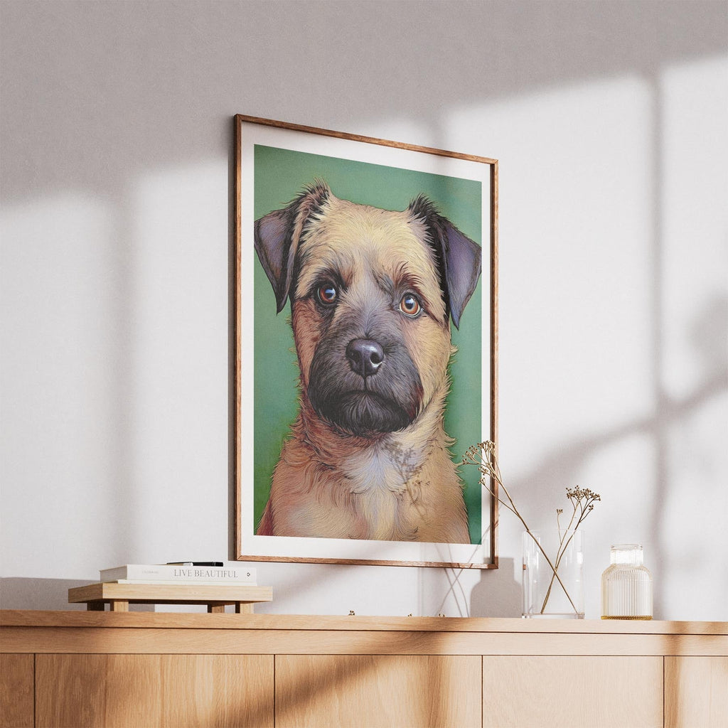 Border Terrier Green Painted Series image 5