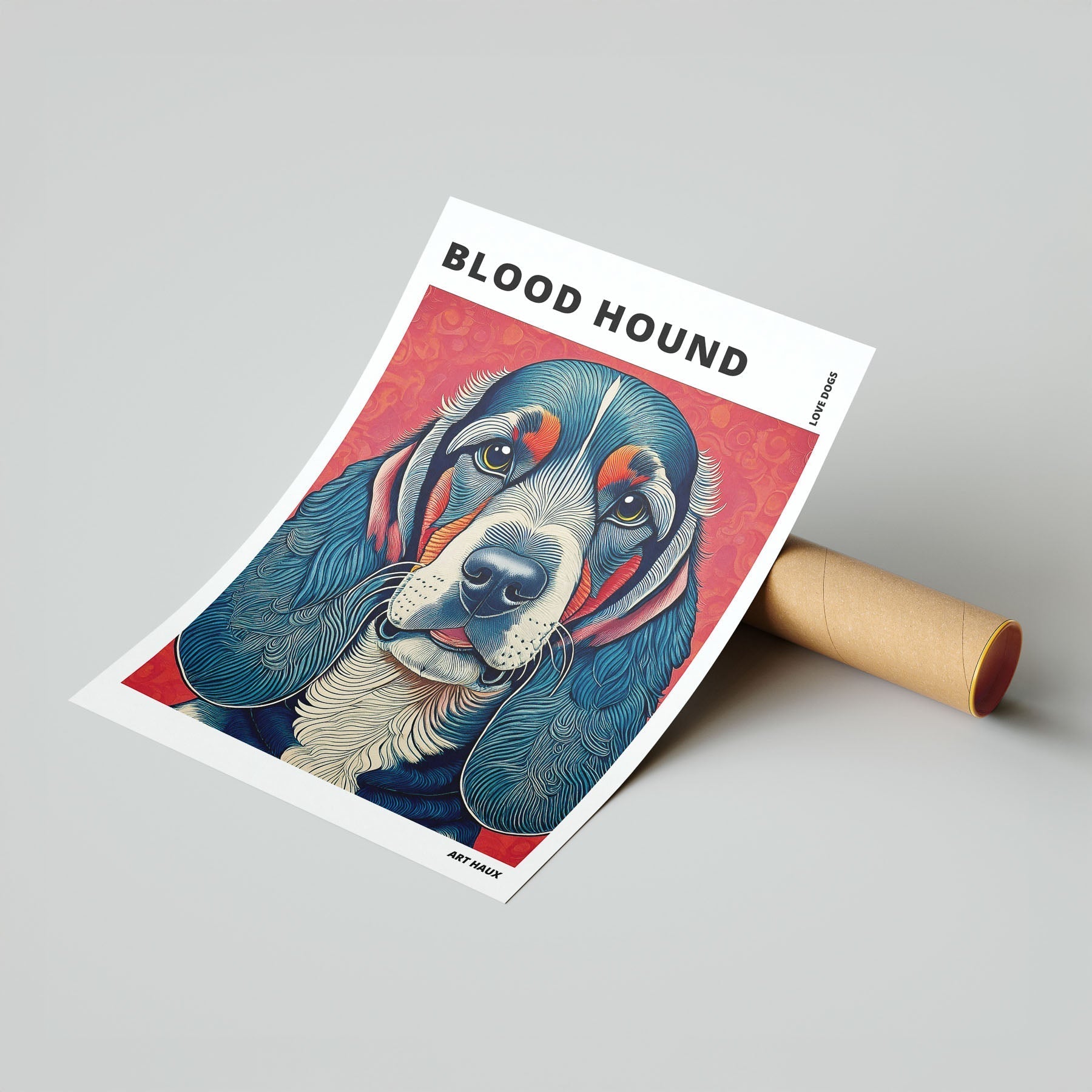 Bloodhound Hokusai Japanese Inspired Dog Series with Text image 6