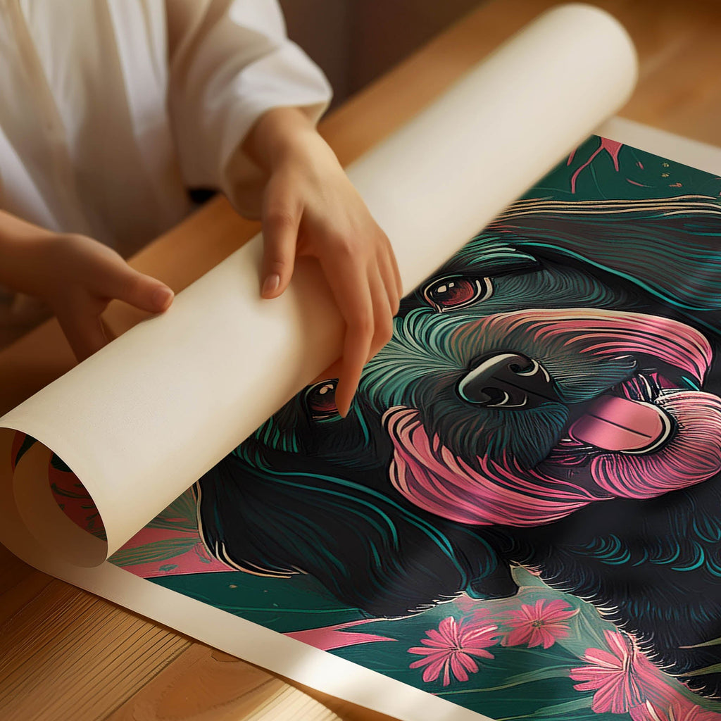 Groodle 1 Flowery Dog image 1