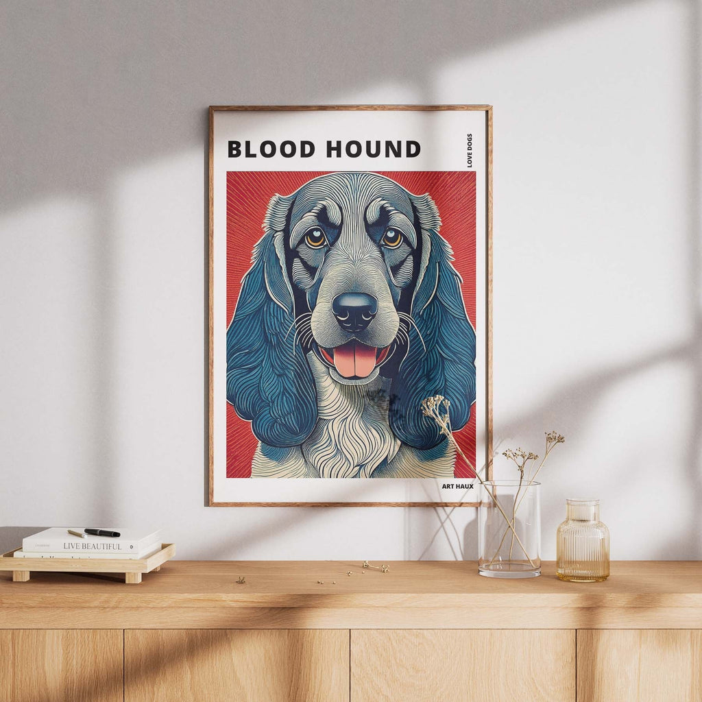 Bloodhound Hokusai Japanese Inspired Dog Series with Text image 7