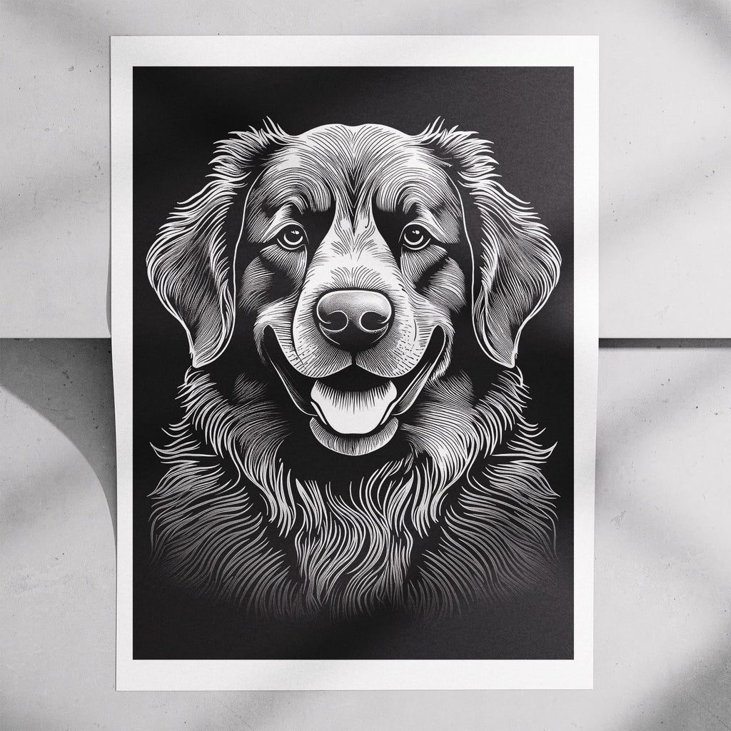 Newfoundland Line Dog Series in Black and White image 7