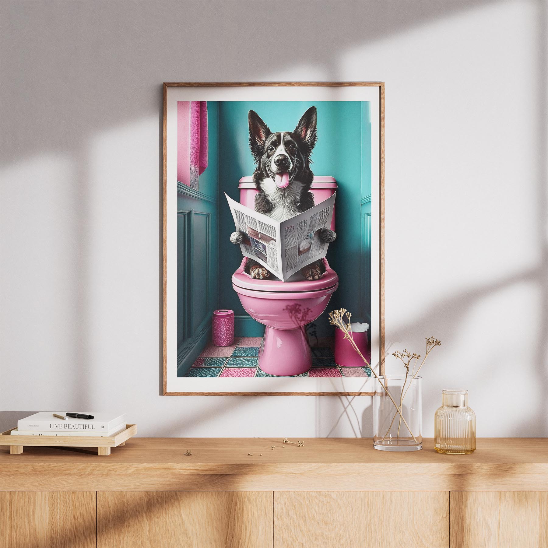 Maremma Toilet Dogs PInk and Turquise image 8