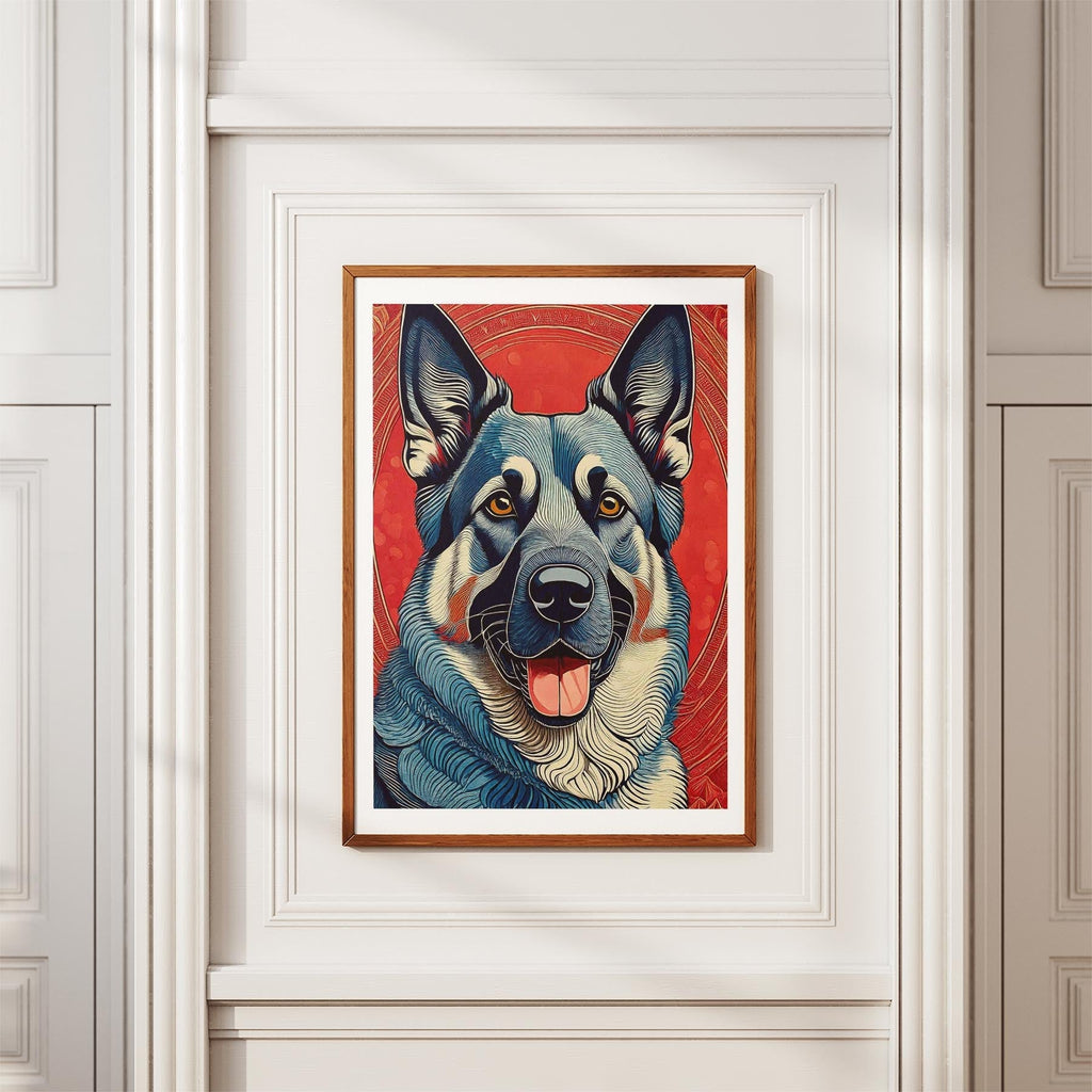 German Shepherd Hokusai Japanese Inspired Dog Series image 3