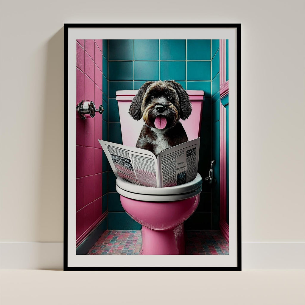 Moodle Toilet Dogs PInk and Turquise image 0