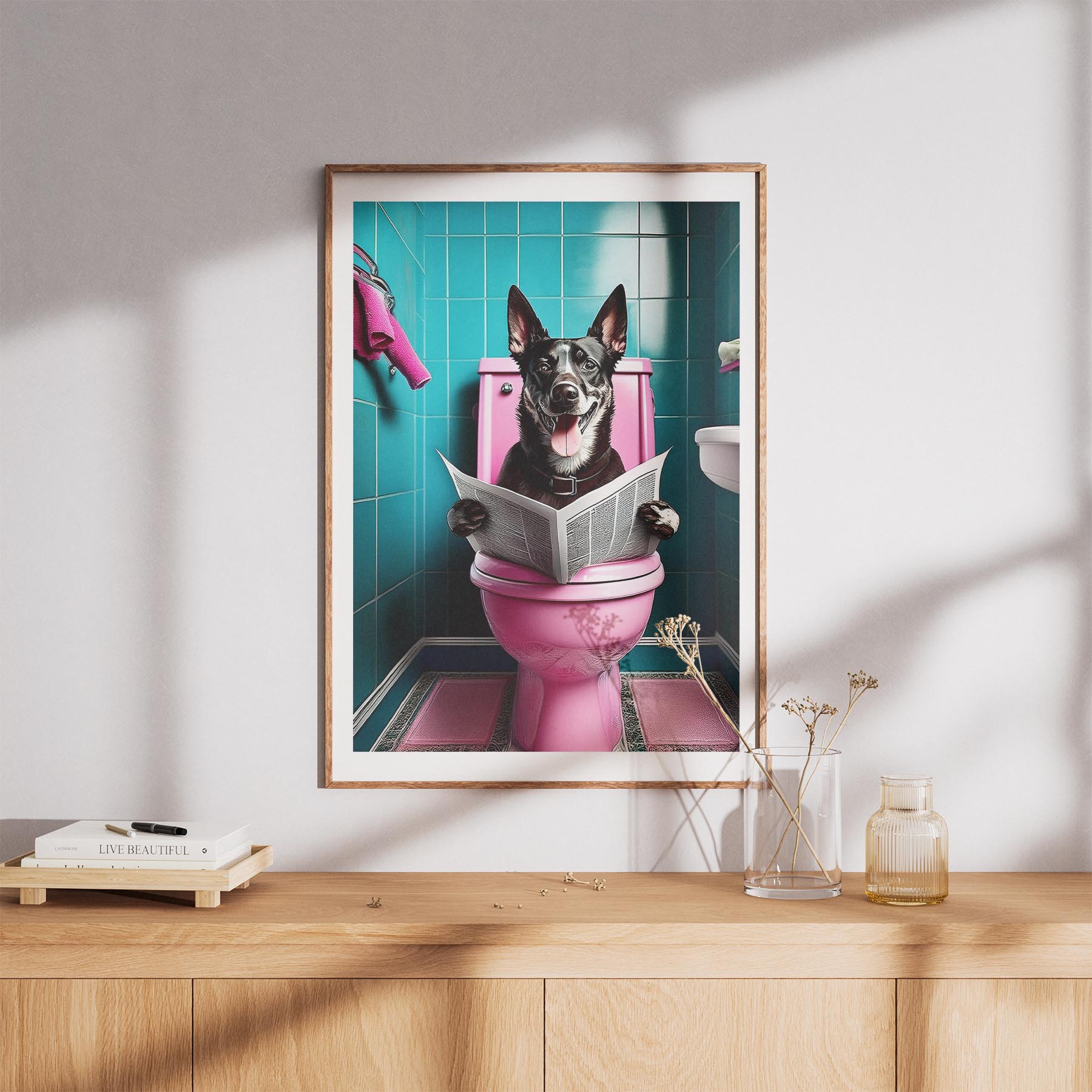 Kelpie Toilet Dogs PInk and Turquise image 8