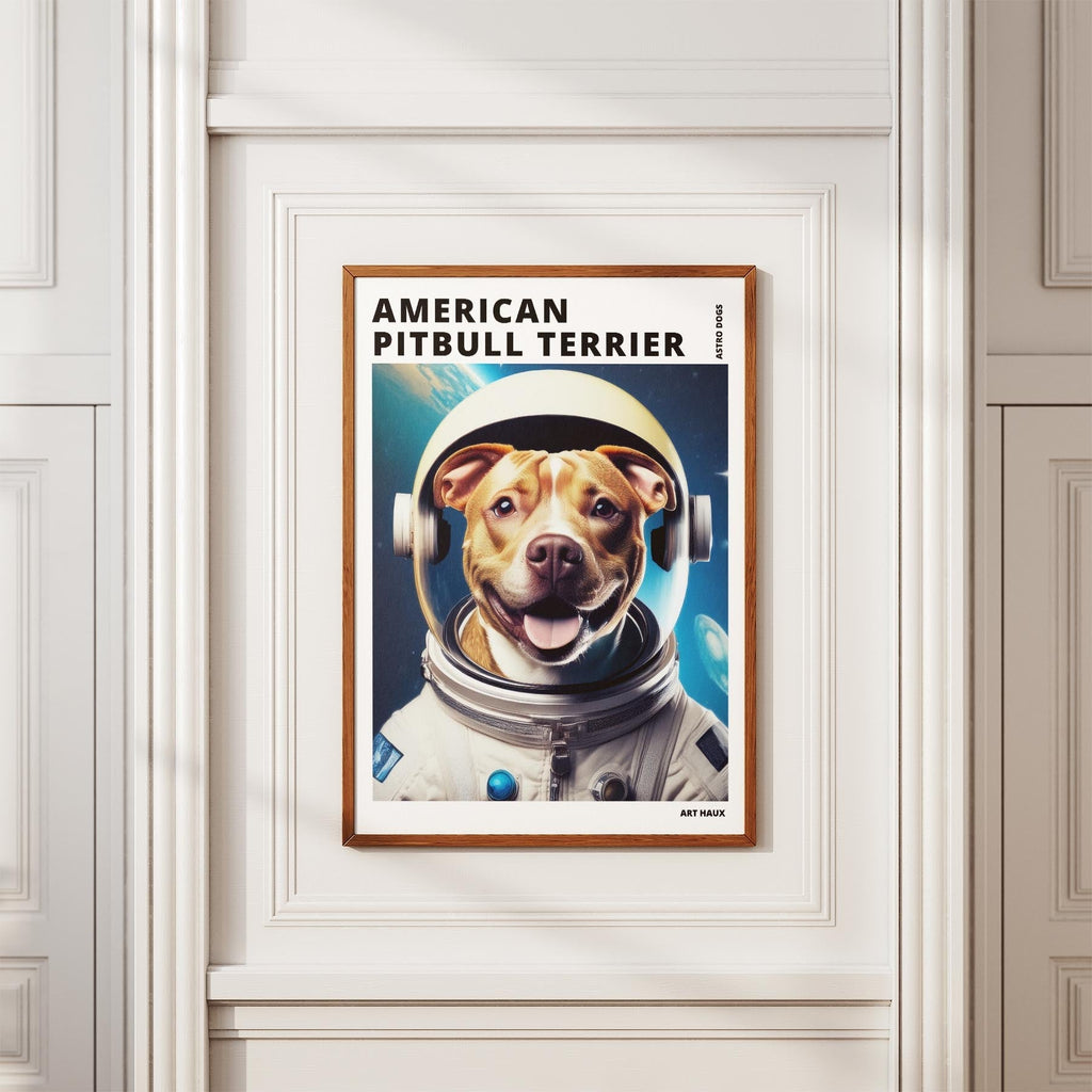 American Pitbull Terrier Astronaut Dog Series with Text Astro Dog image 3