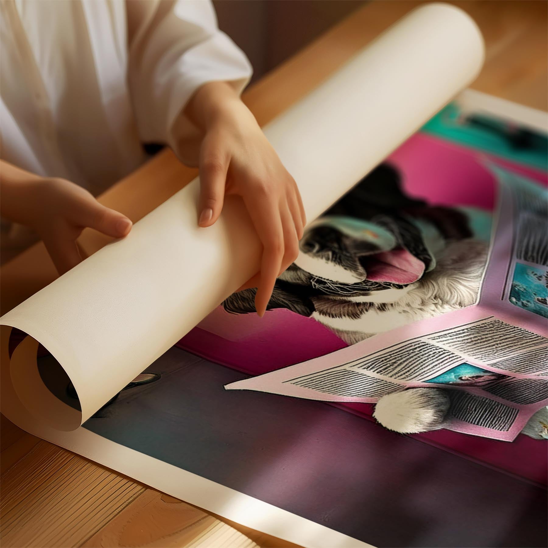 Saint Bernard Toilet Dogs PInk and Turquise image 1