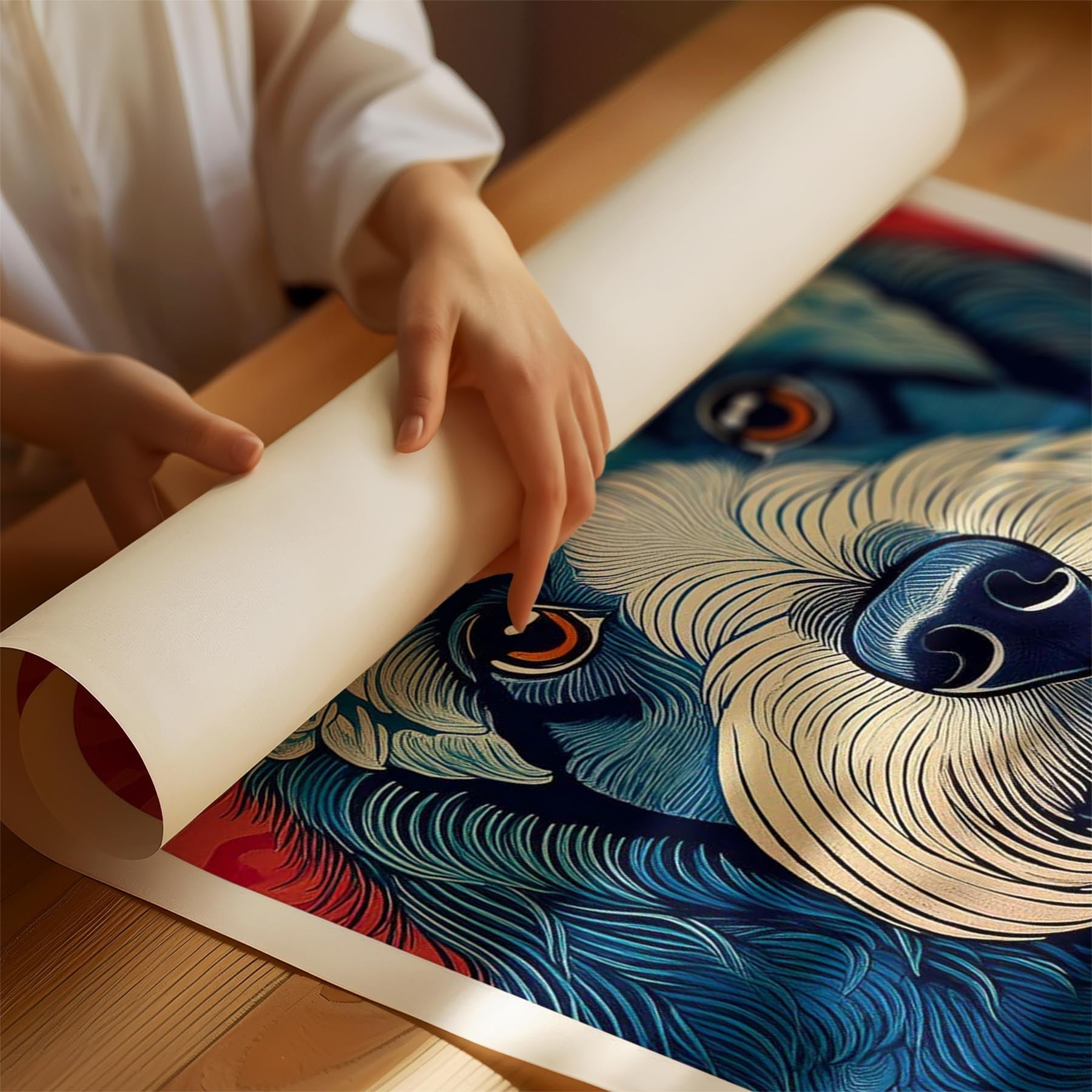 Cavoodle Hokusai Japanese Inspired Dog Series 2 image 1