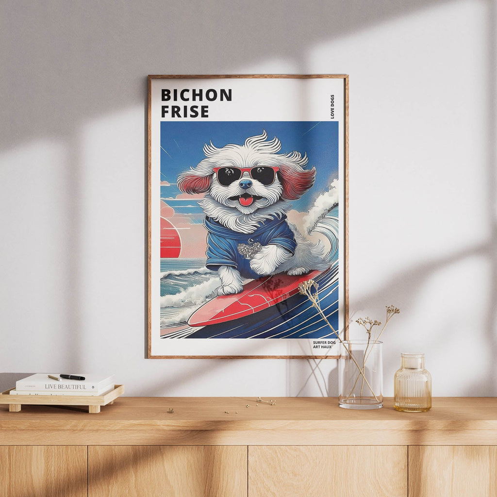 Bichon Frise Hokosai Surfer Dogs 1 image 8