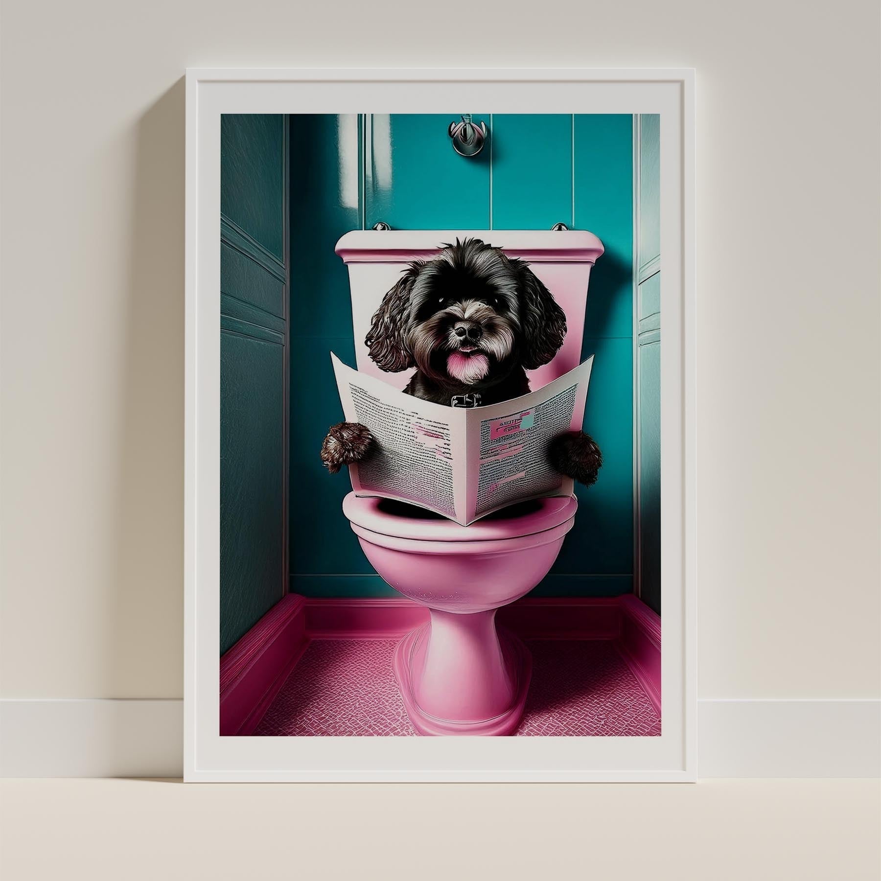 Bichon Frise Toilet Dogs PInk and Turquise image 9