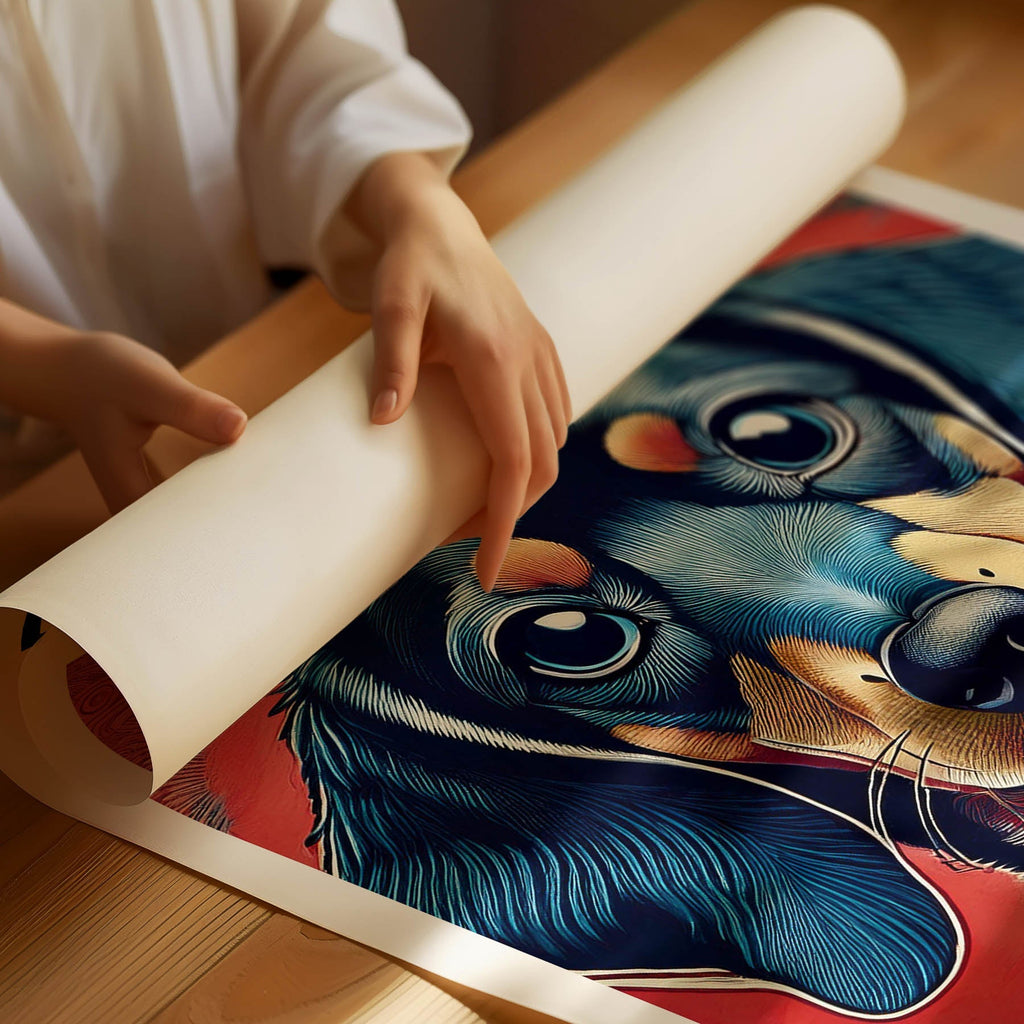 Dachshund Hokusai Japanese Inspired Dog Series with Text image 1